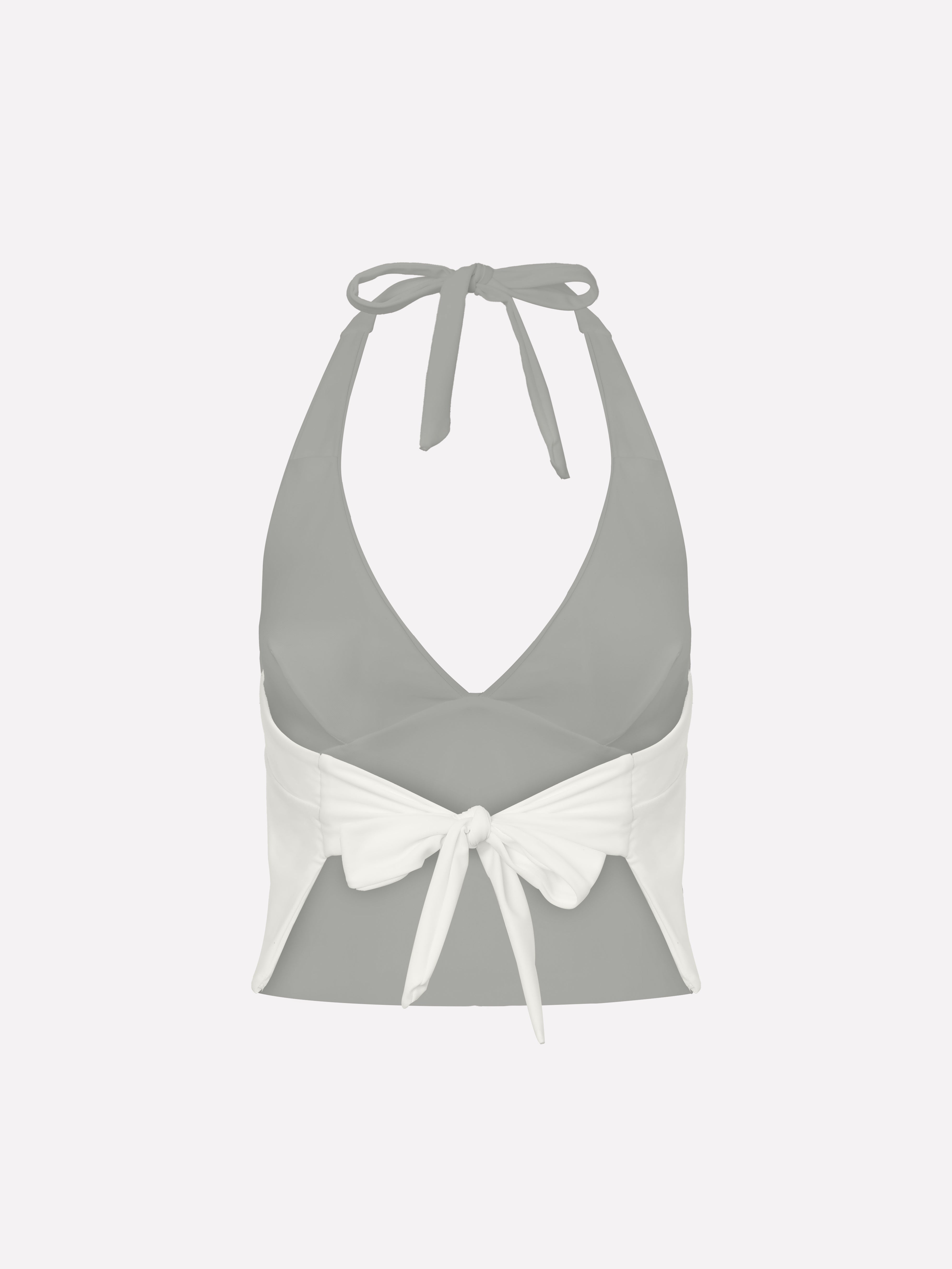 Lunel Button Detail Halter Tankini Top