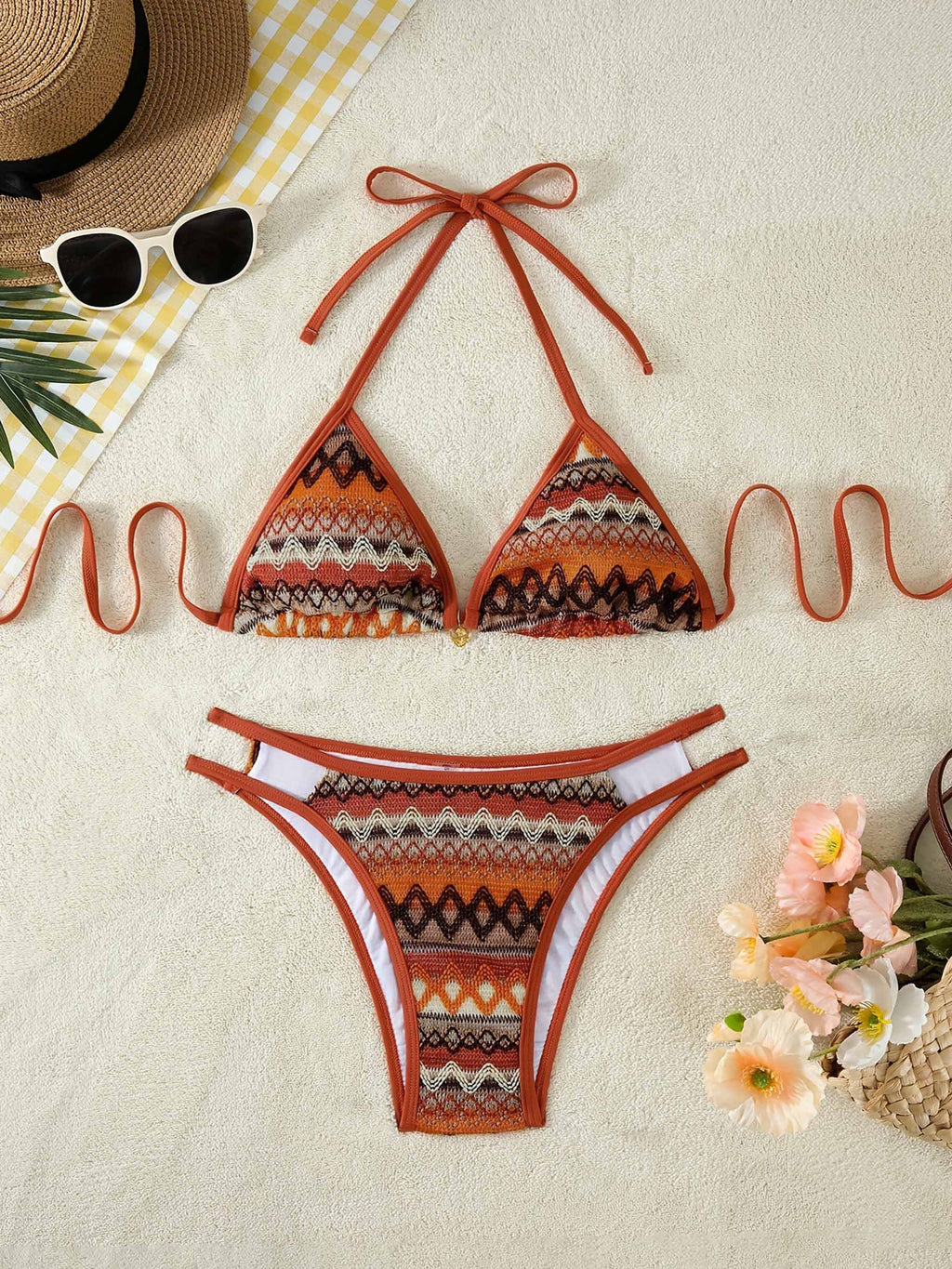 Solara Tribal Cutout Bikini Set