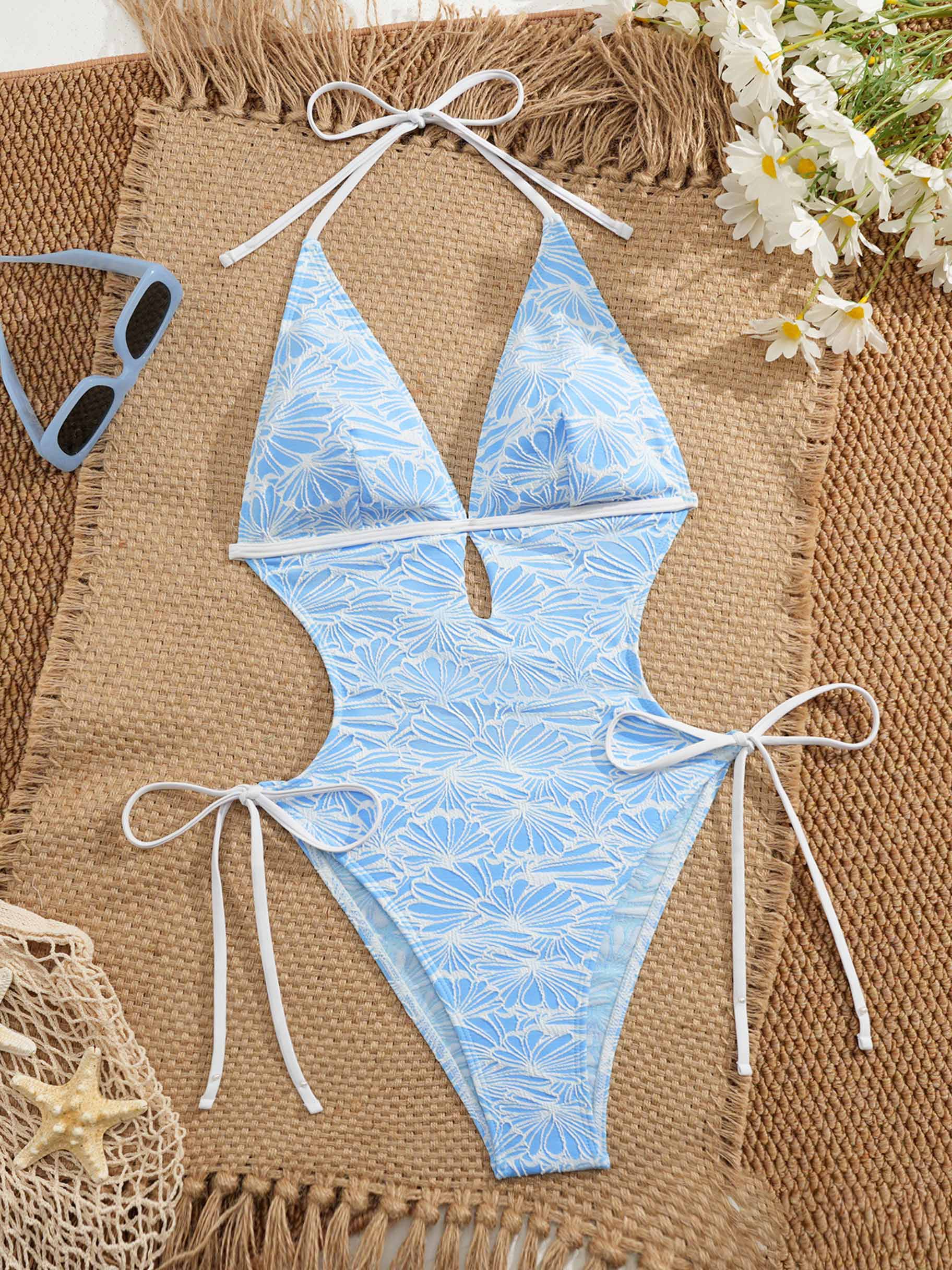 Fiora Botanical Tie One-Piece Swimsuit