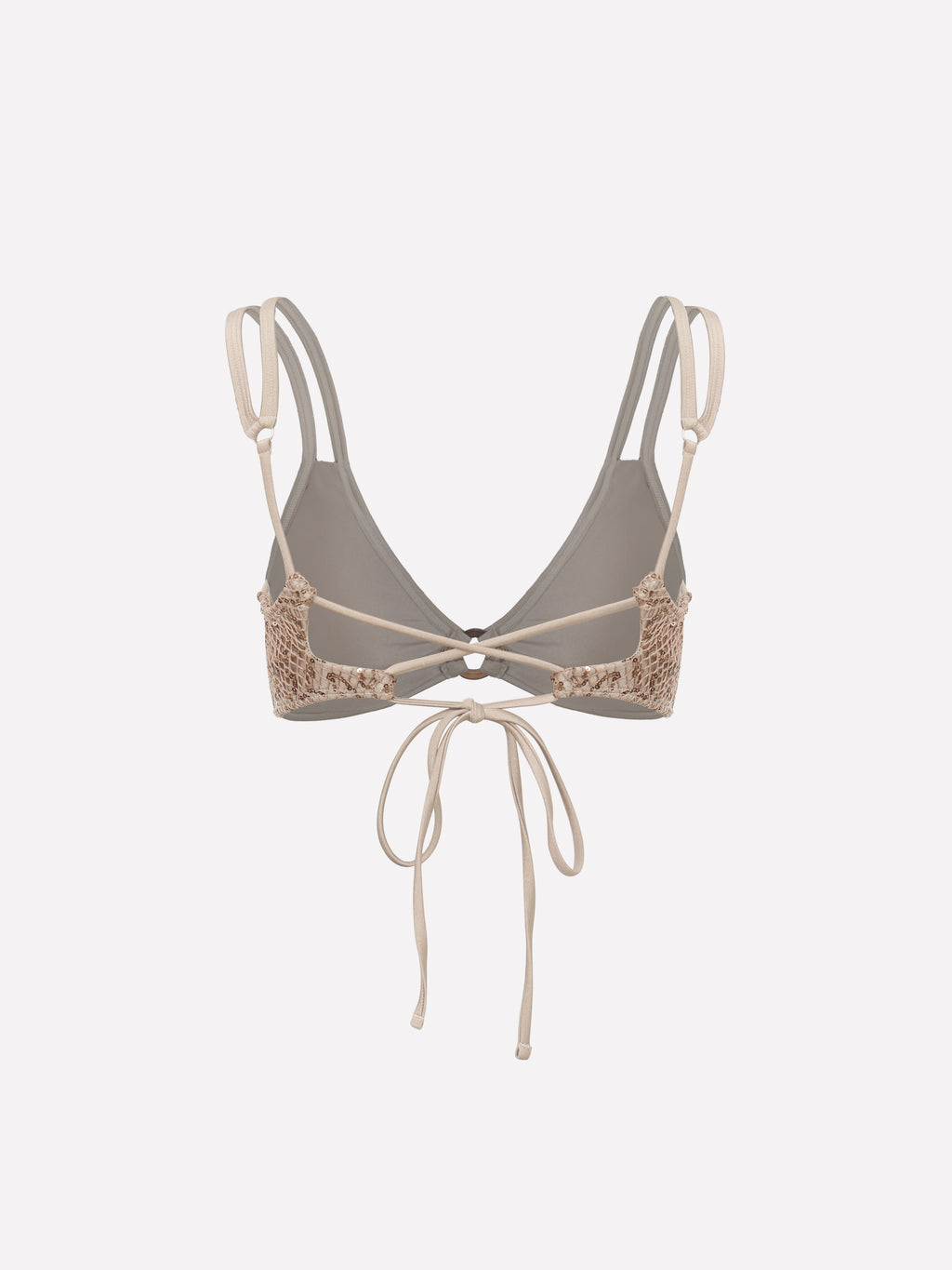 Eirlys Sequin Mesh Cutout Bikini Top