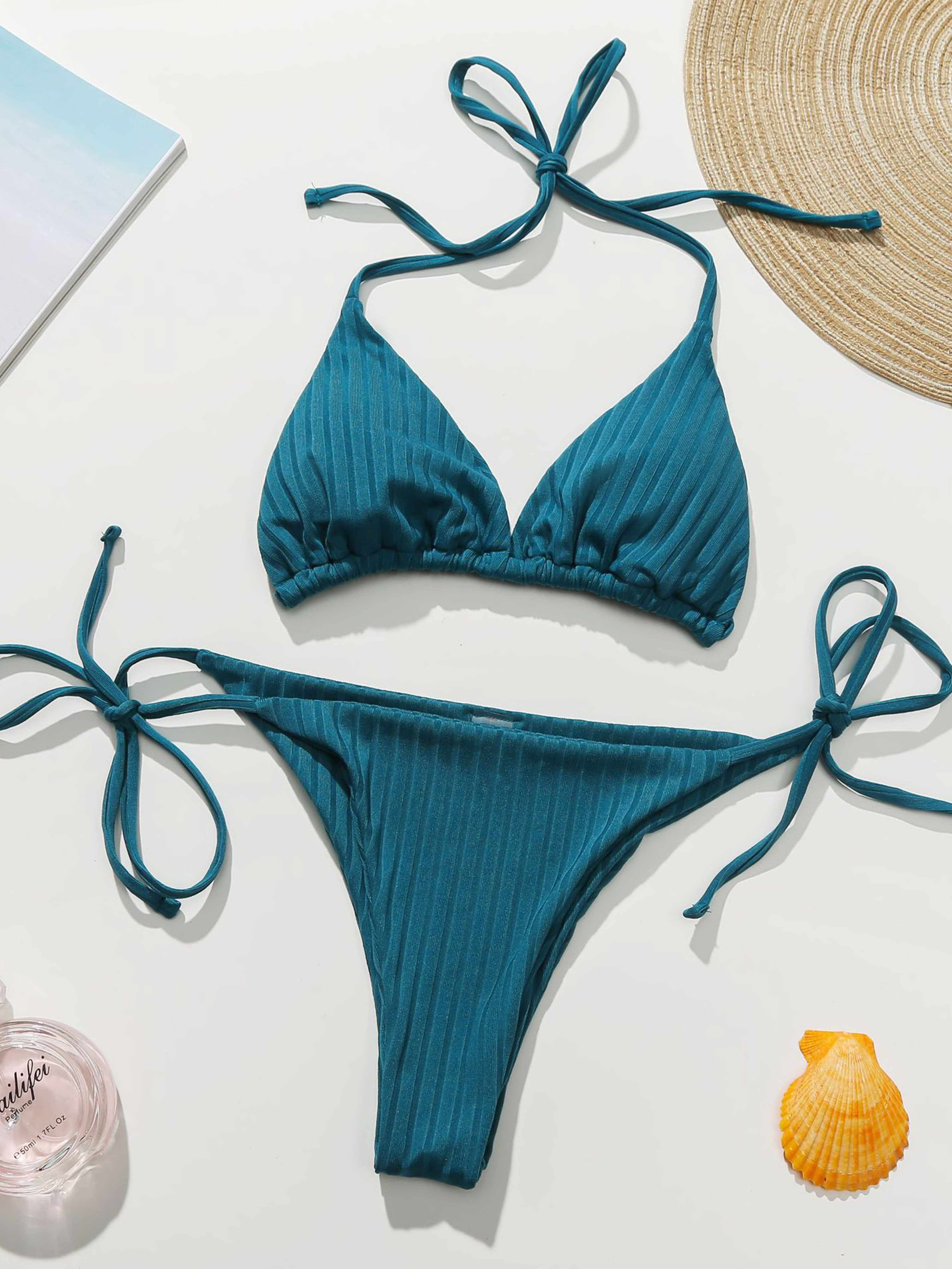 Marée Stripe Drawstring Bikini Set