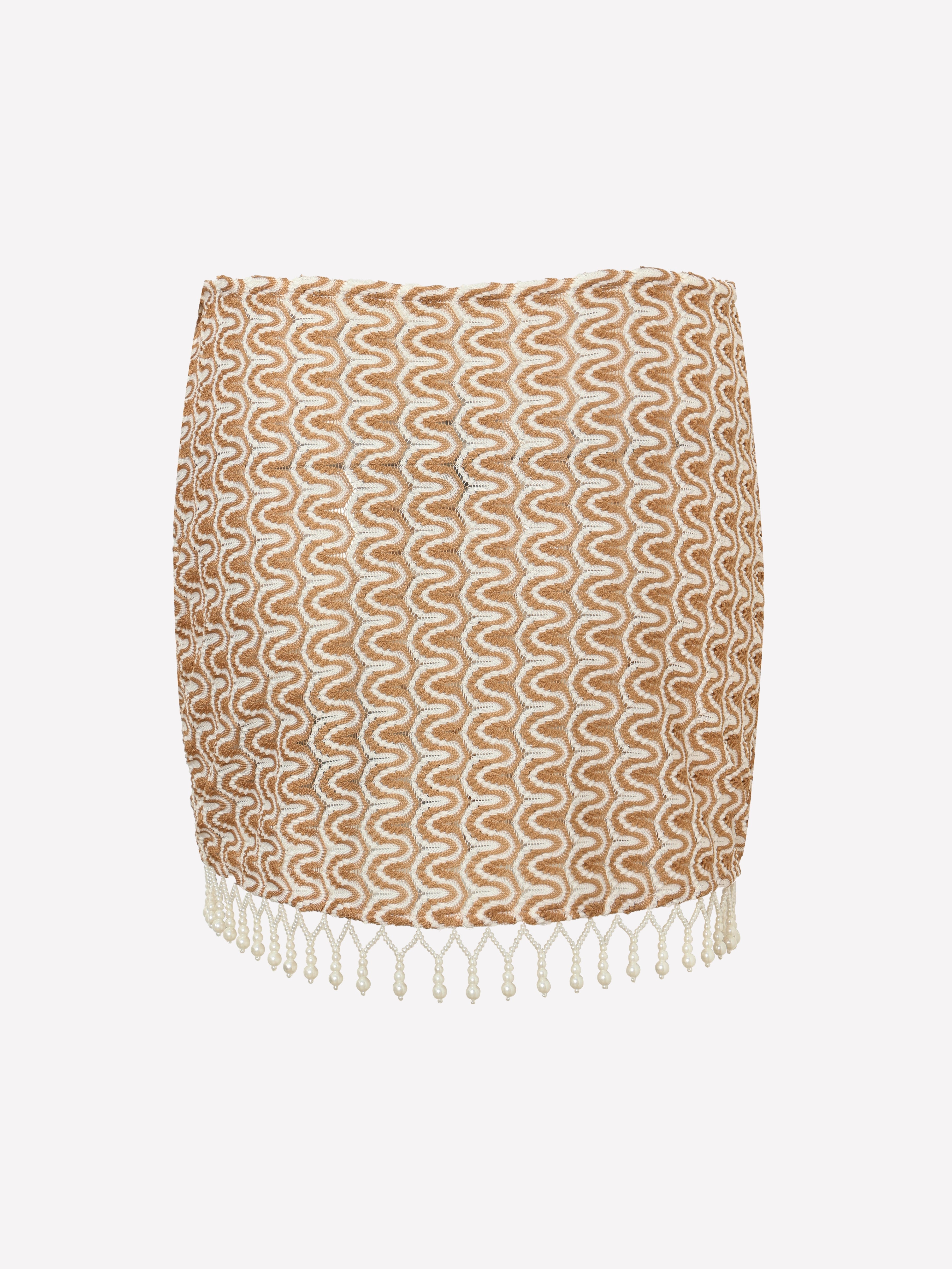 Wave Pearl Fringe Beach Cover-Up Skirt
