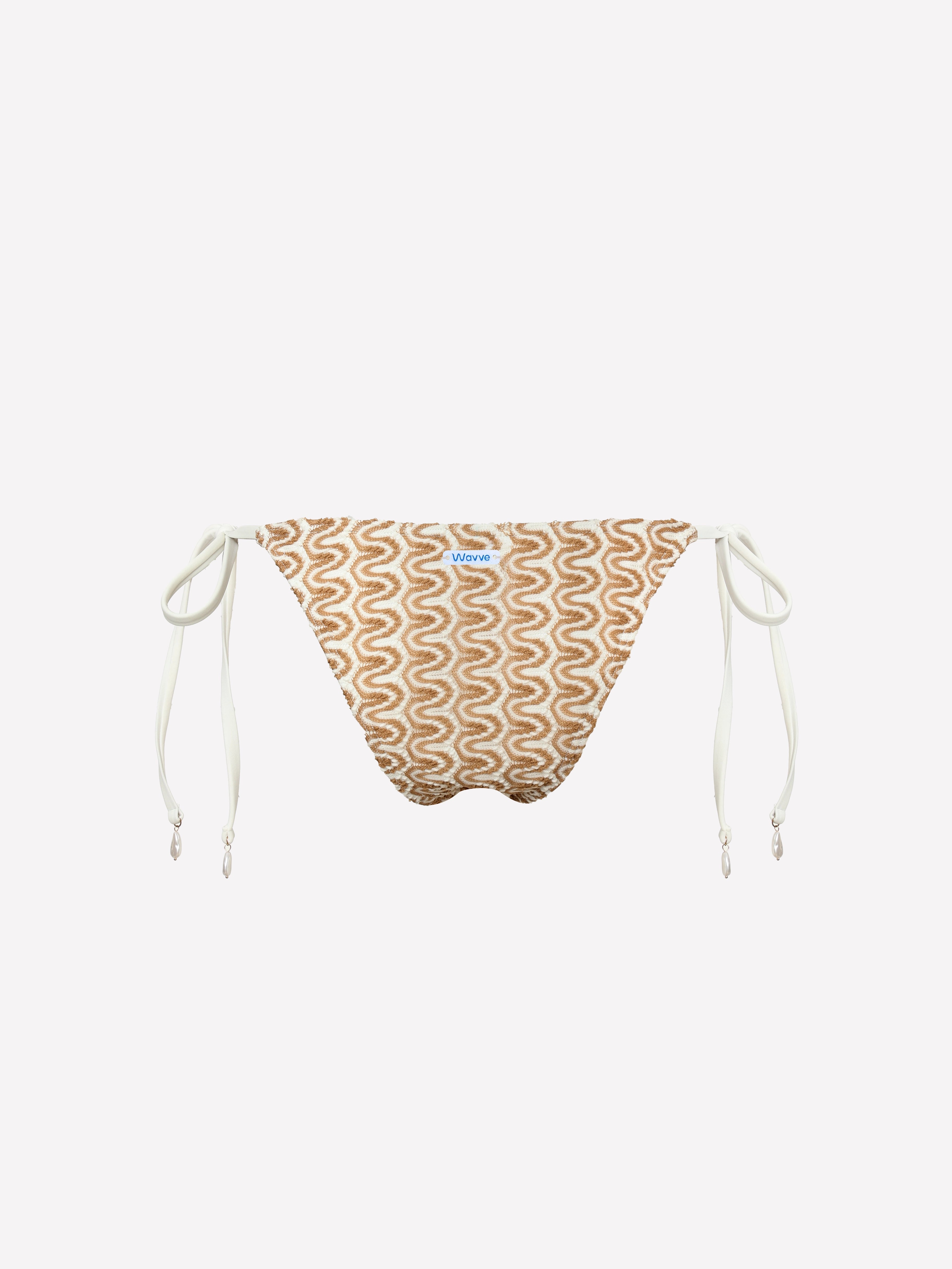 Textured Tie Side Low Rise Bikini Bottom