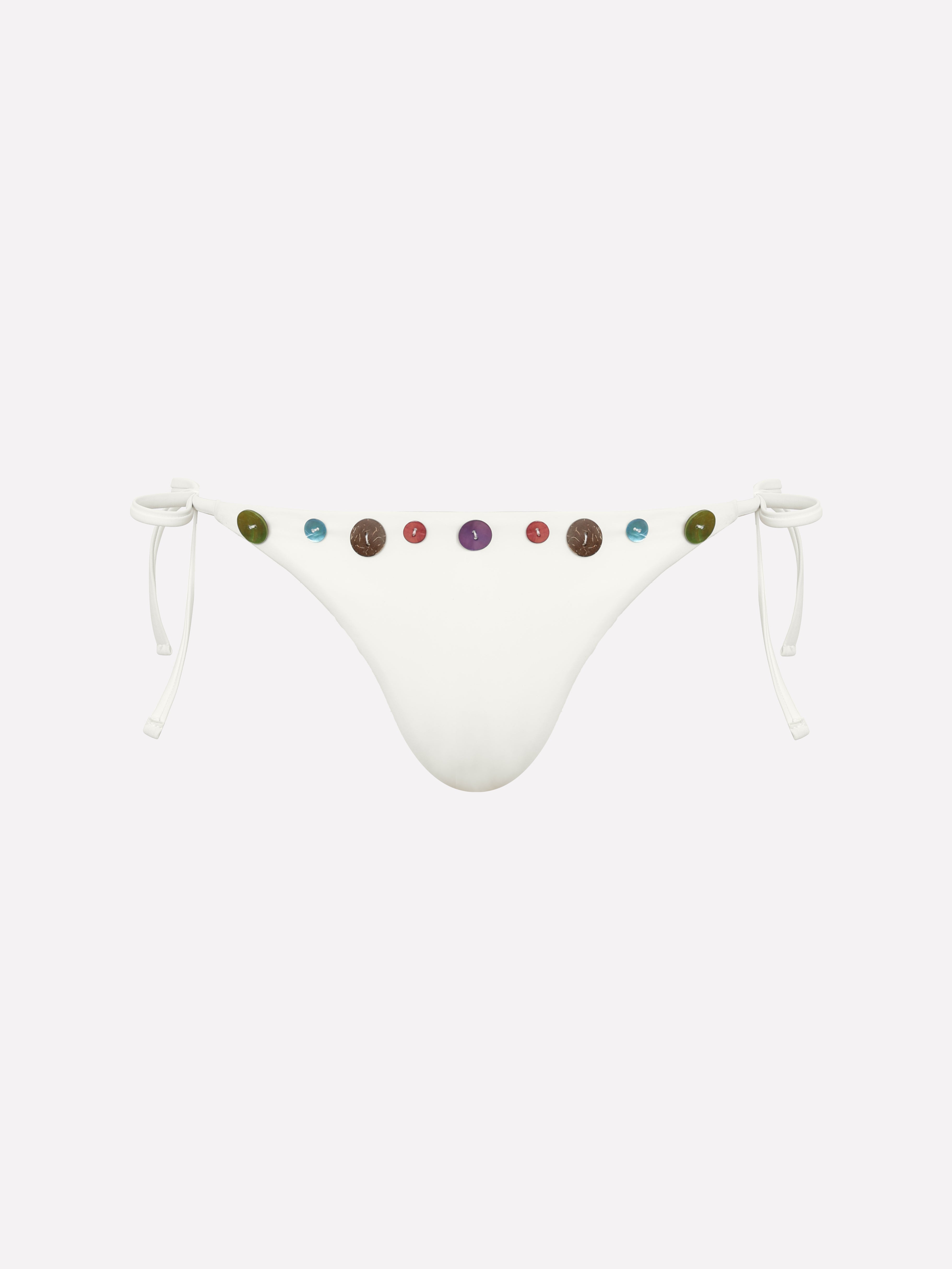 Lunel Button Detail Side-Tie Bikini Bottom