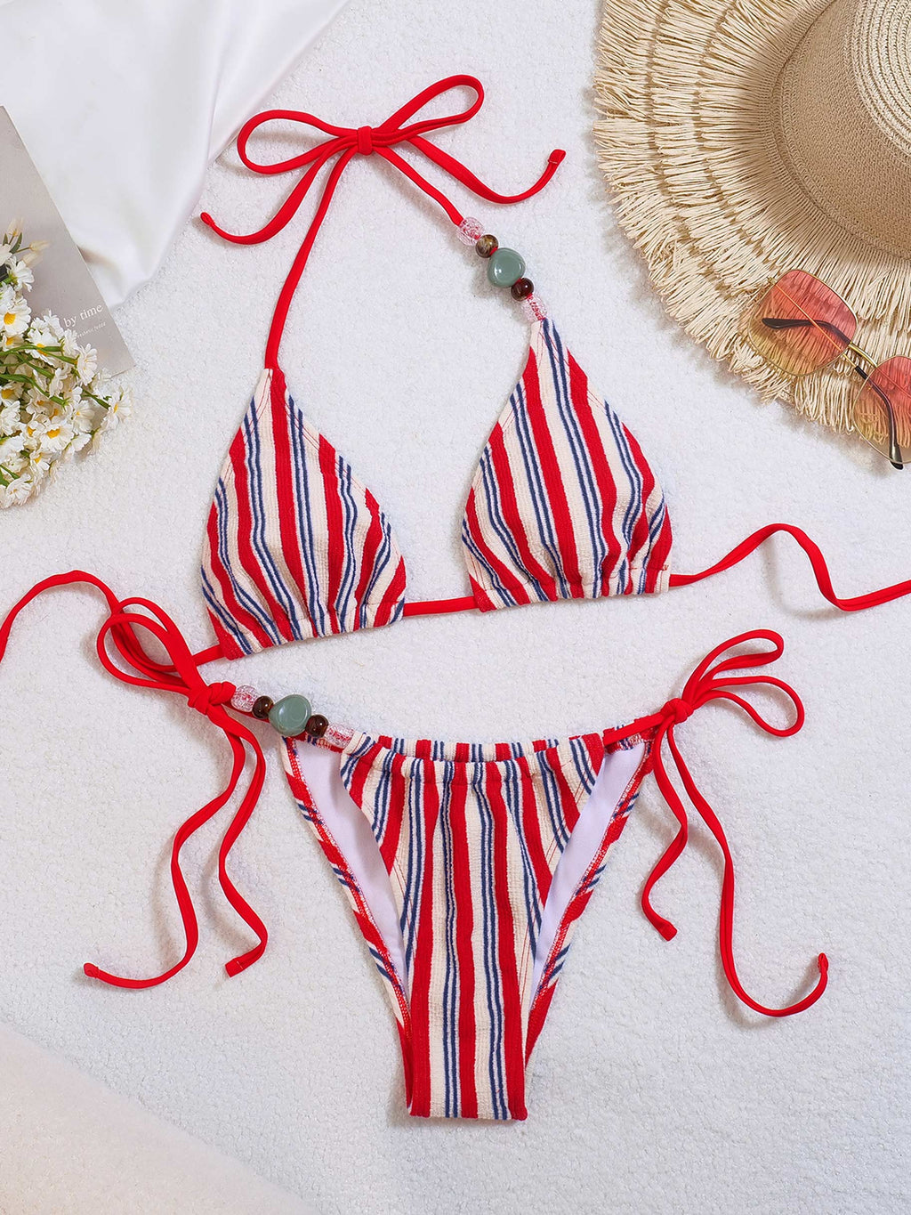 Marée Halter Stripe Bikini Set
