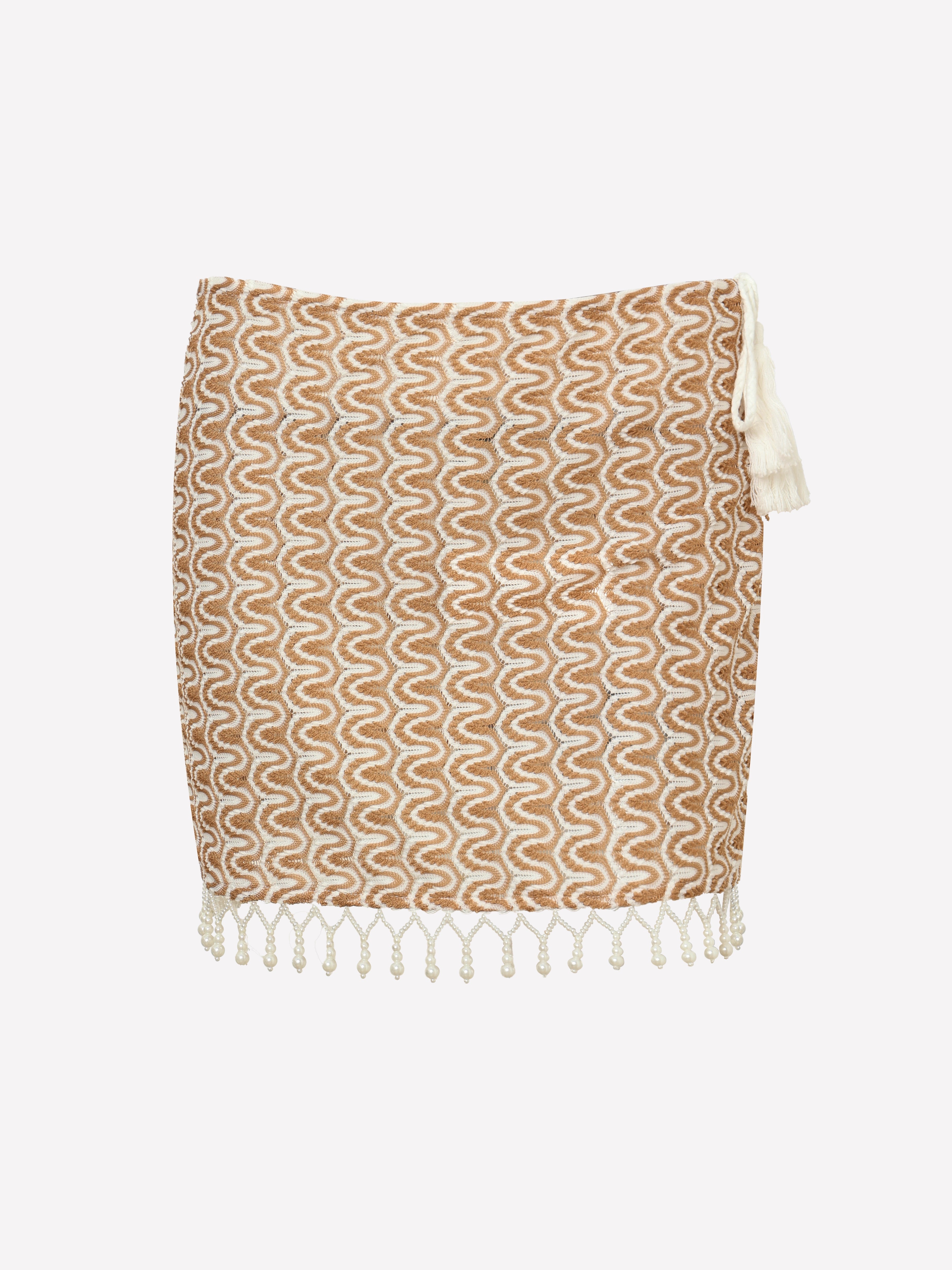Wave Pearl Fringe Beach Cover-Up Skirt