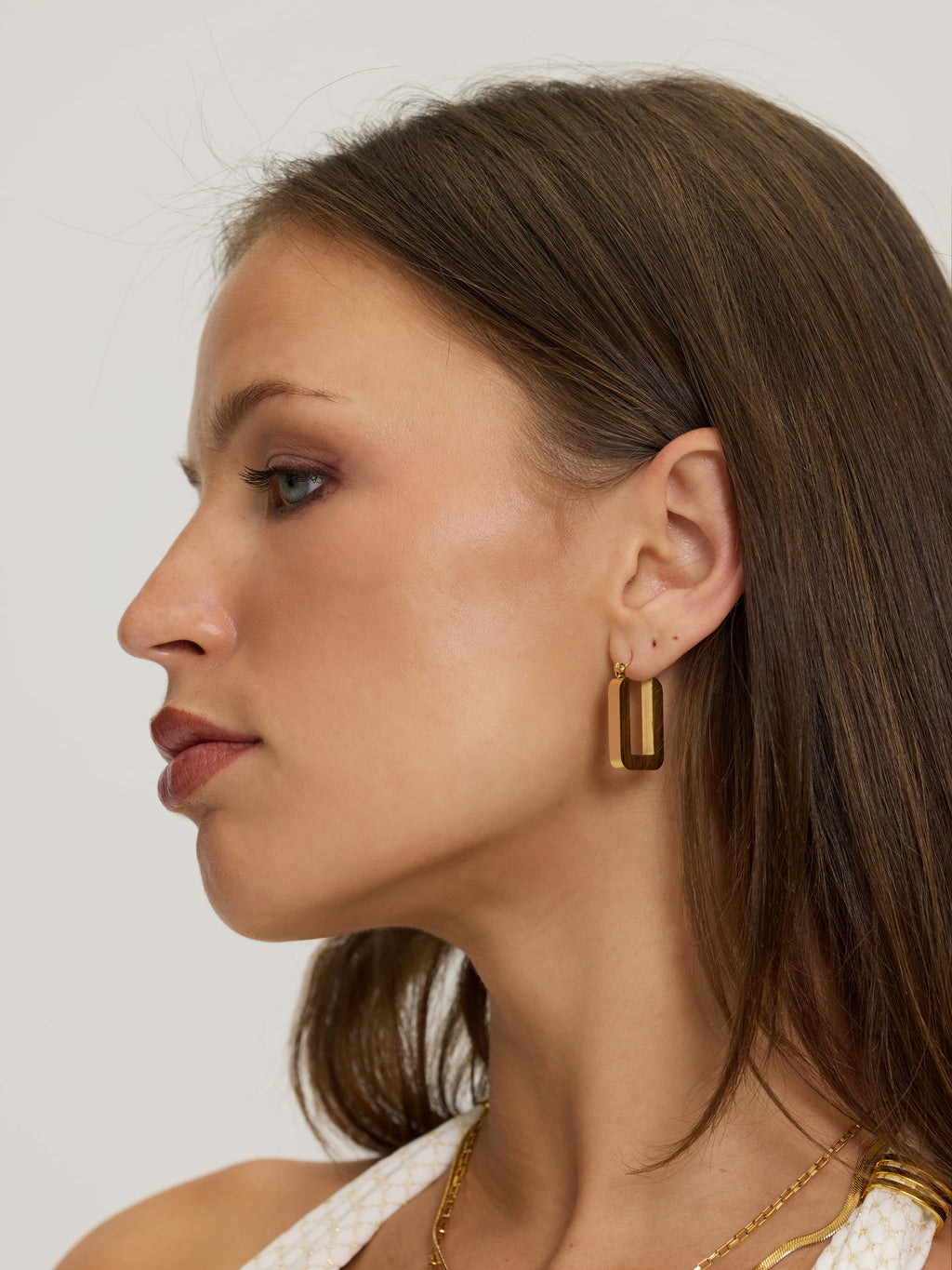 14K Gold Square Hoop Earrings