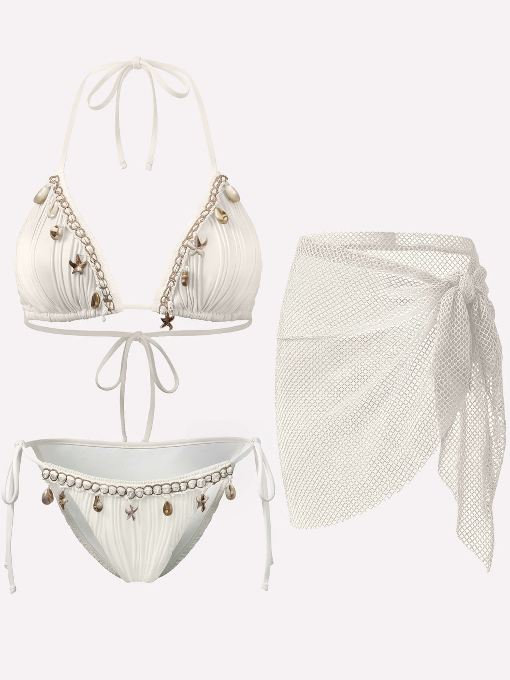 Seluna Shell Starfish 3-Piece Bikini Set