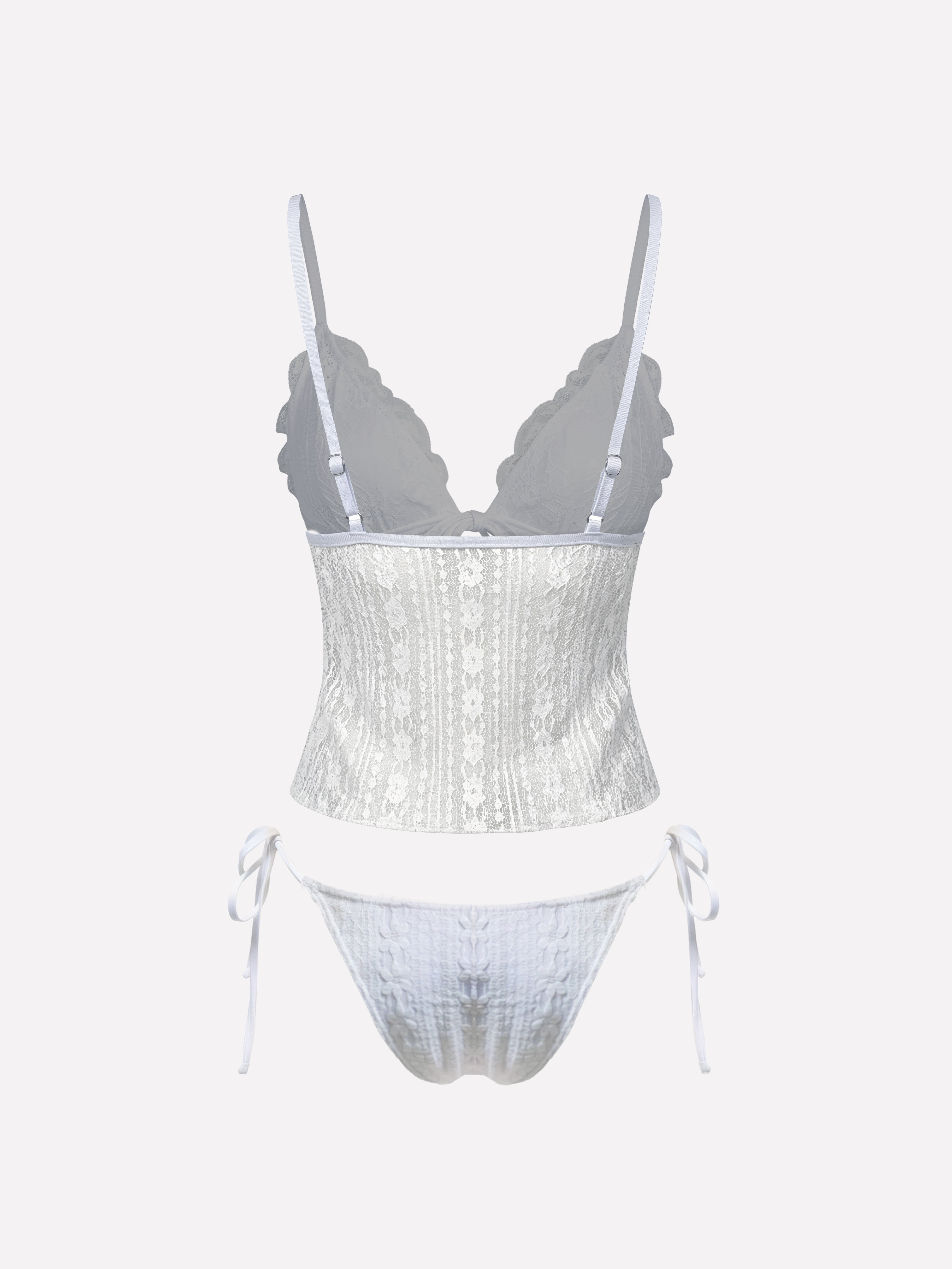 Lunel Lace Trim Tankini Set