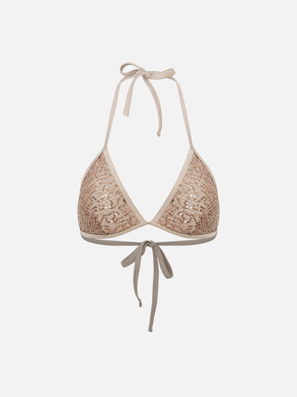 Eirlys Sequin Mesh Halter Bikini Top