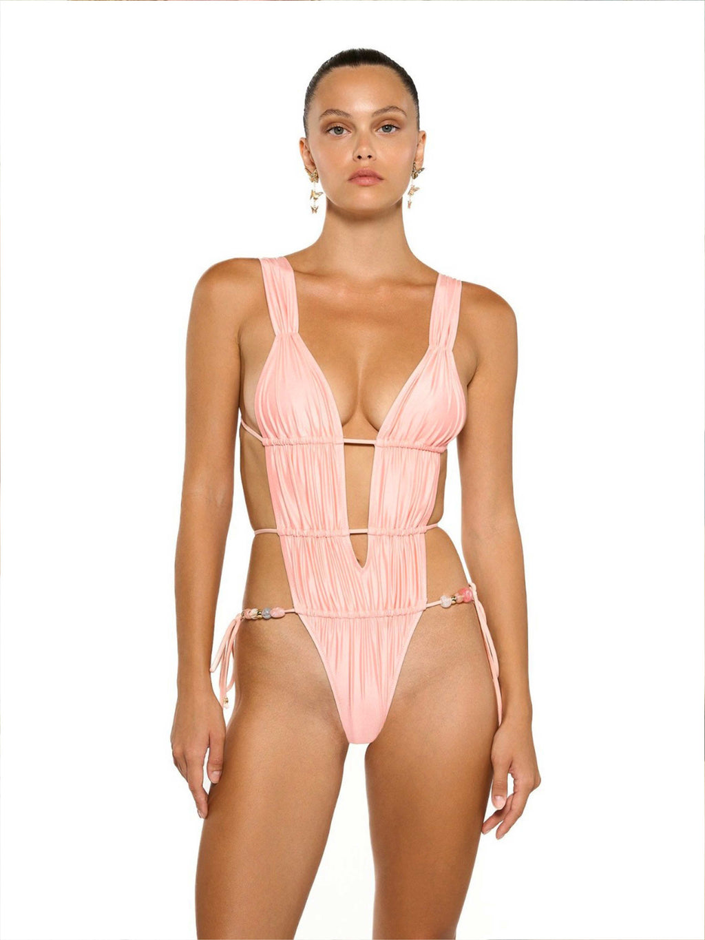 Lunel Ruched Deep V One-Piece Swimsuit