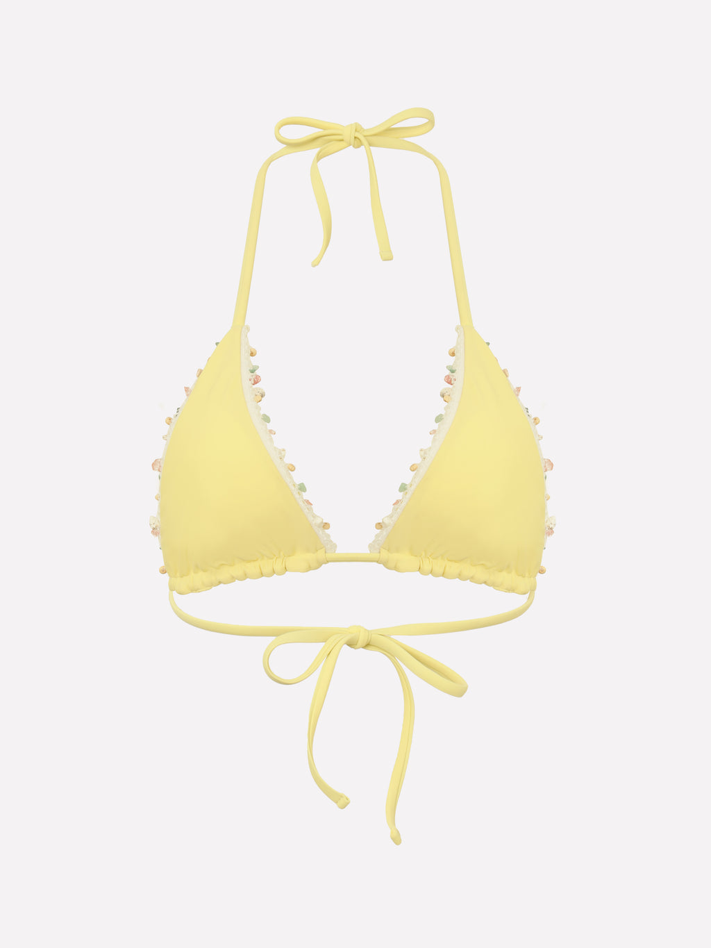 Soleia Beaded Trim Halter Bikini Top