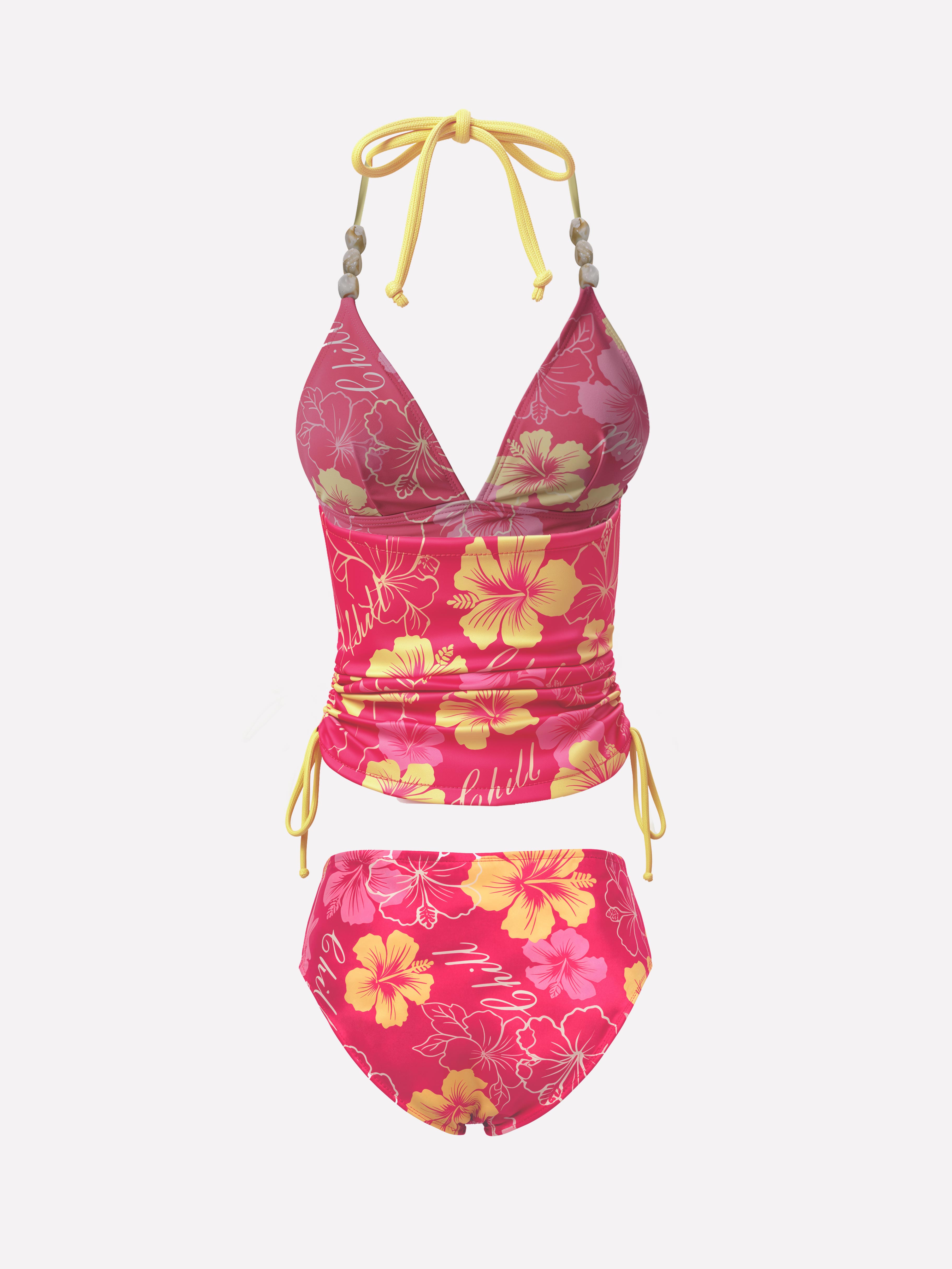 Roselle Floral Halter Tankini Set
