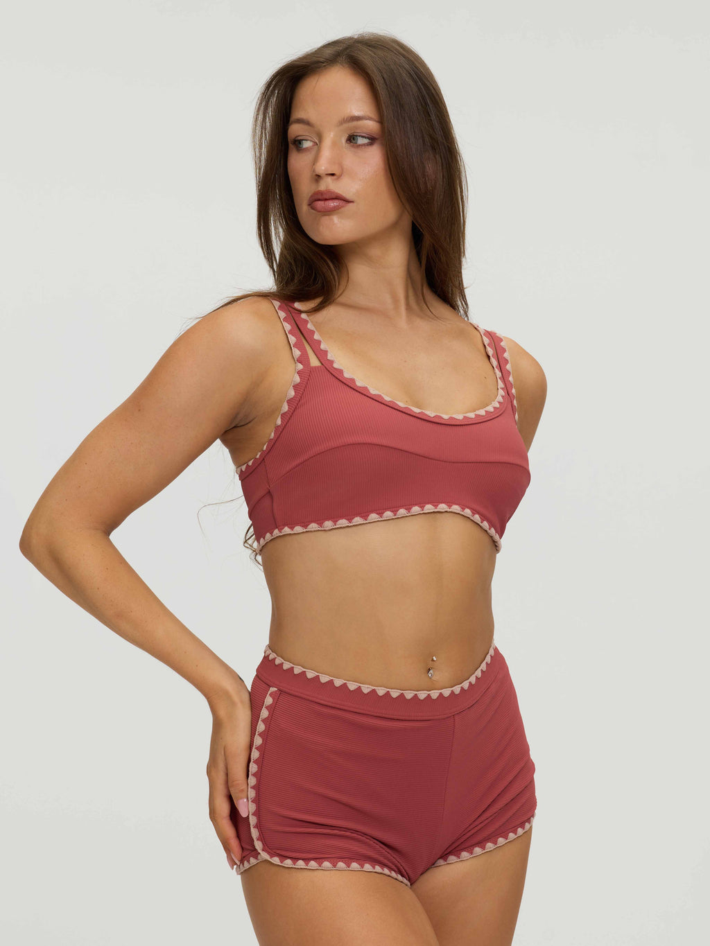 Serra Contrast Scalloped Tankini Bottom