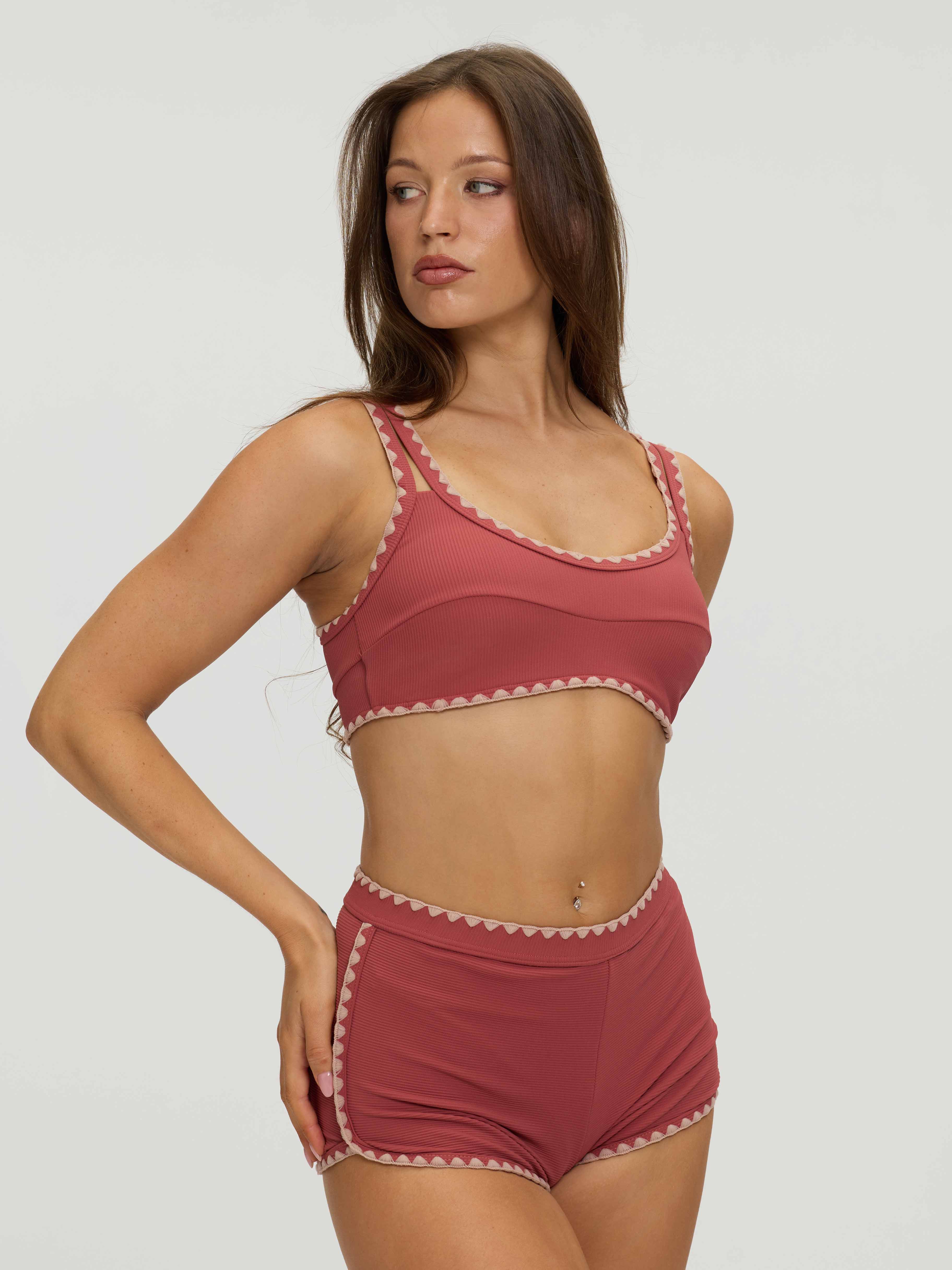 Serra Contrast Scalloped Tankini Bottom