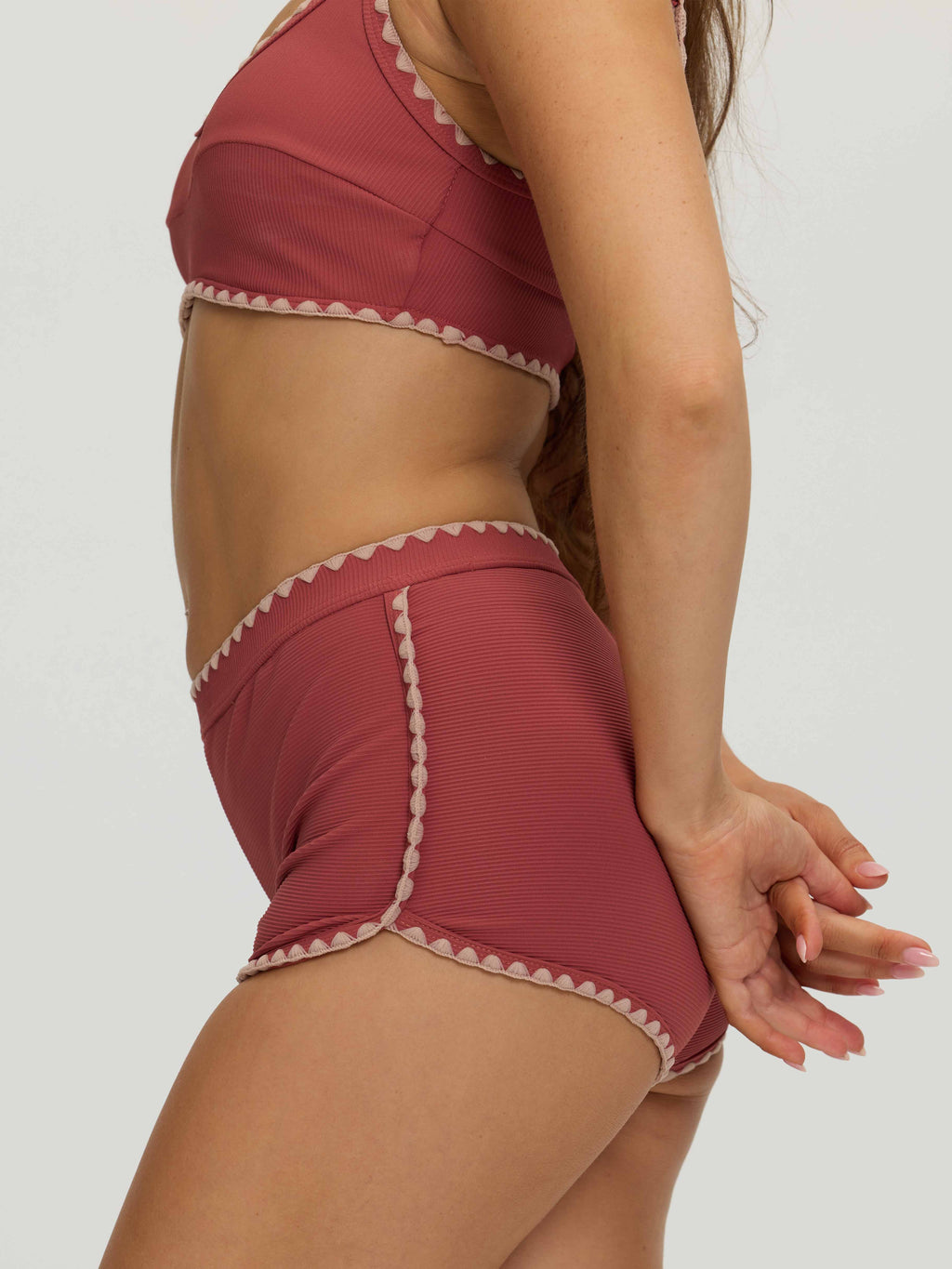 Serra Contrast Scalloped Tankini Bottom