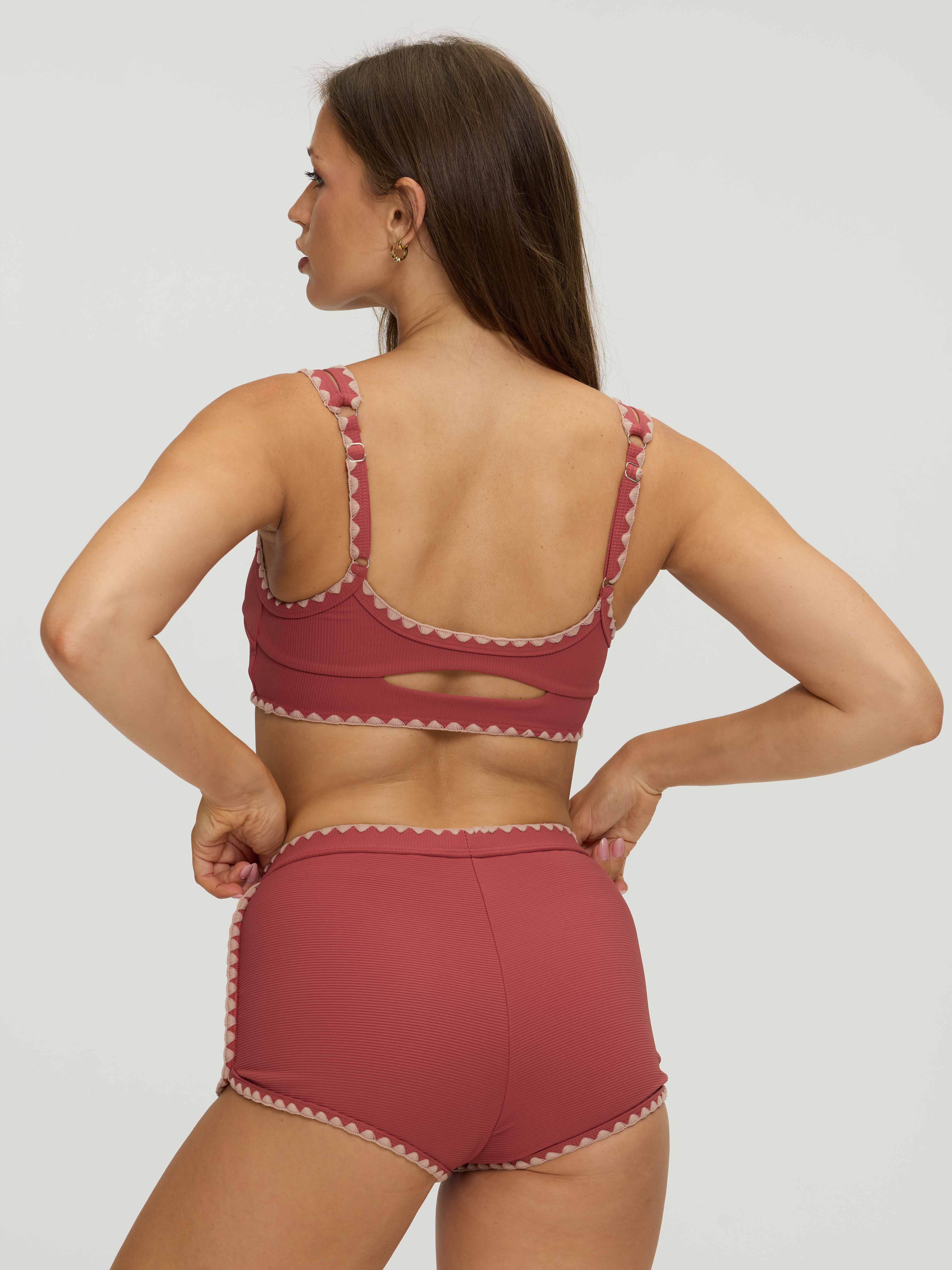 Serra Contrast Scalloped Tankini Bottom