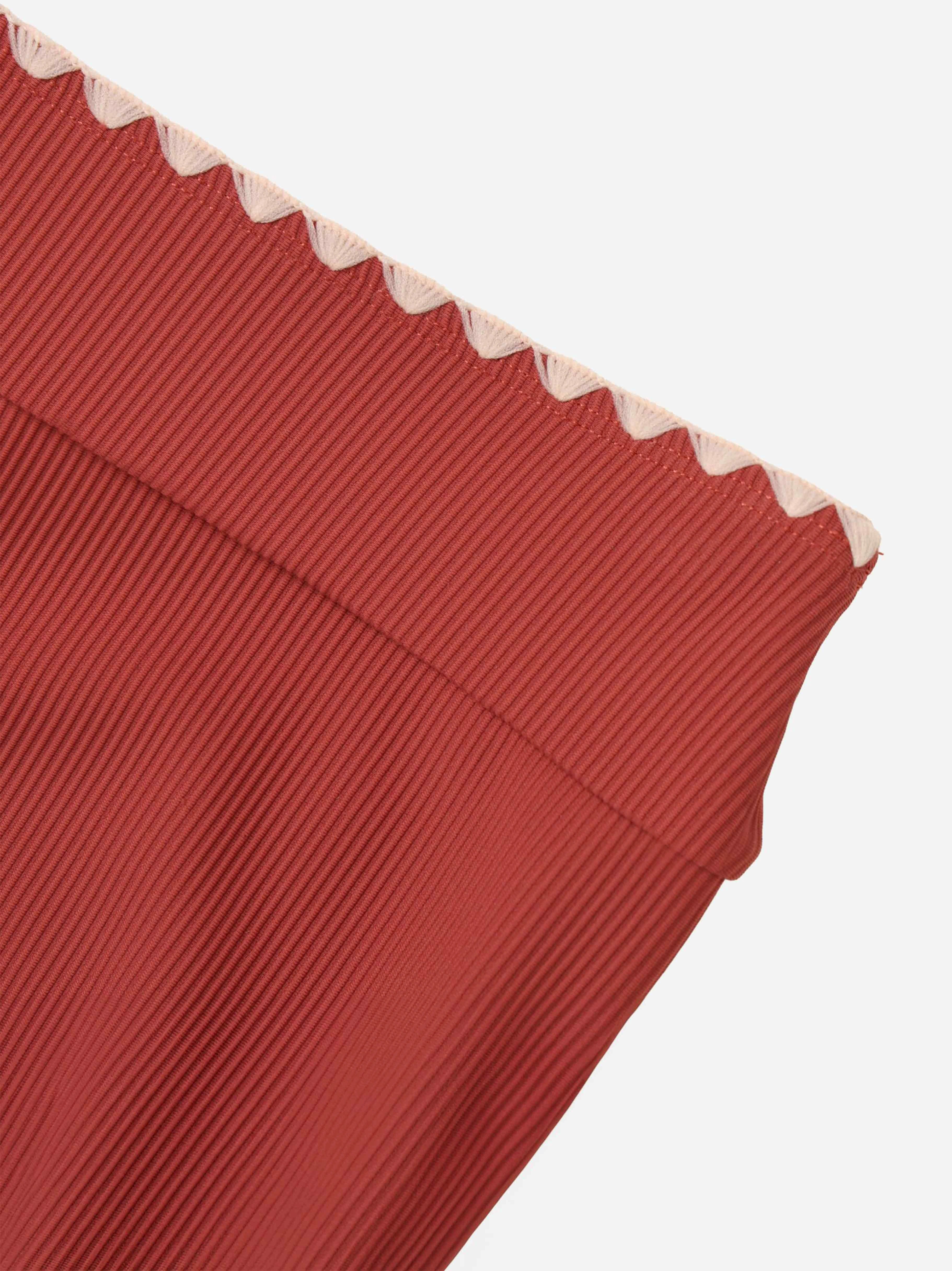 Serra Contrast Scalloped Tankini Bottom-Brick Red