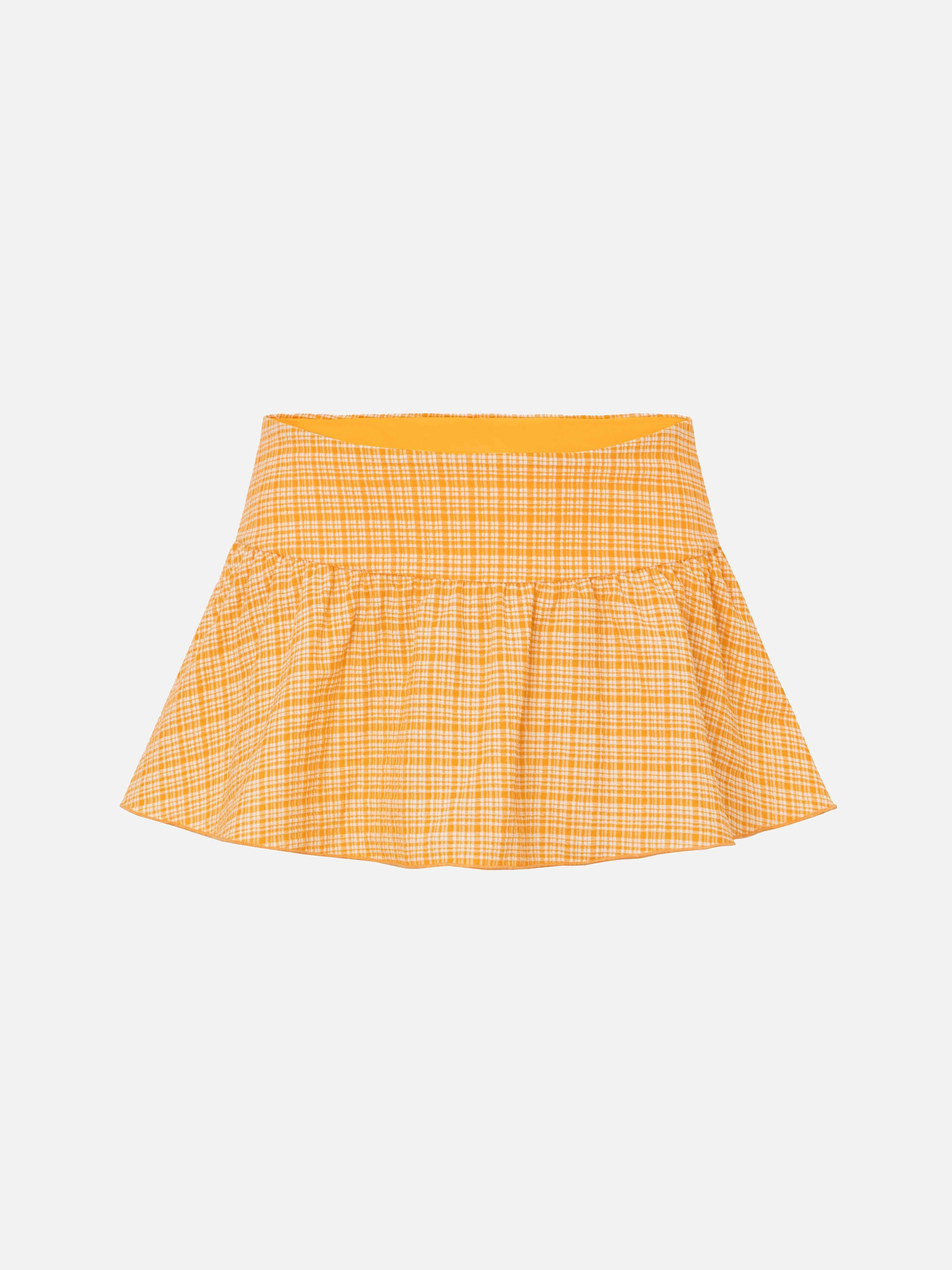 Citria Ruched Beach Skirt Cover-Up-Orange