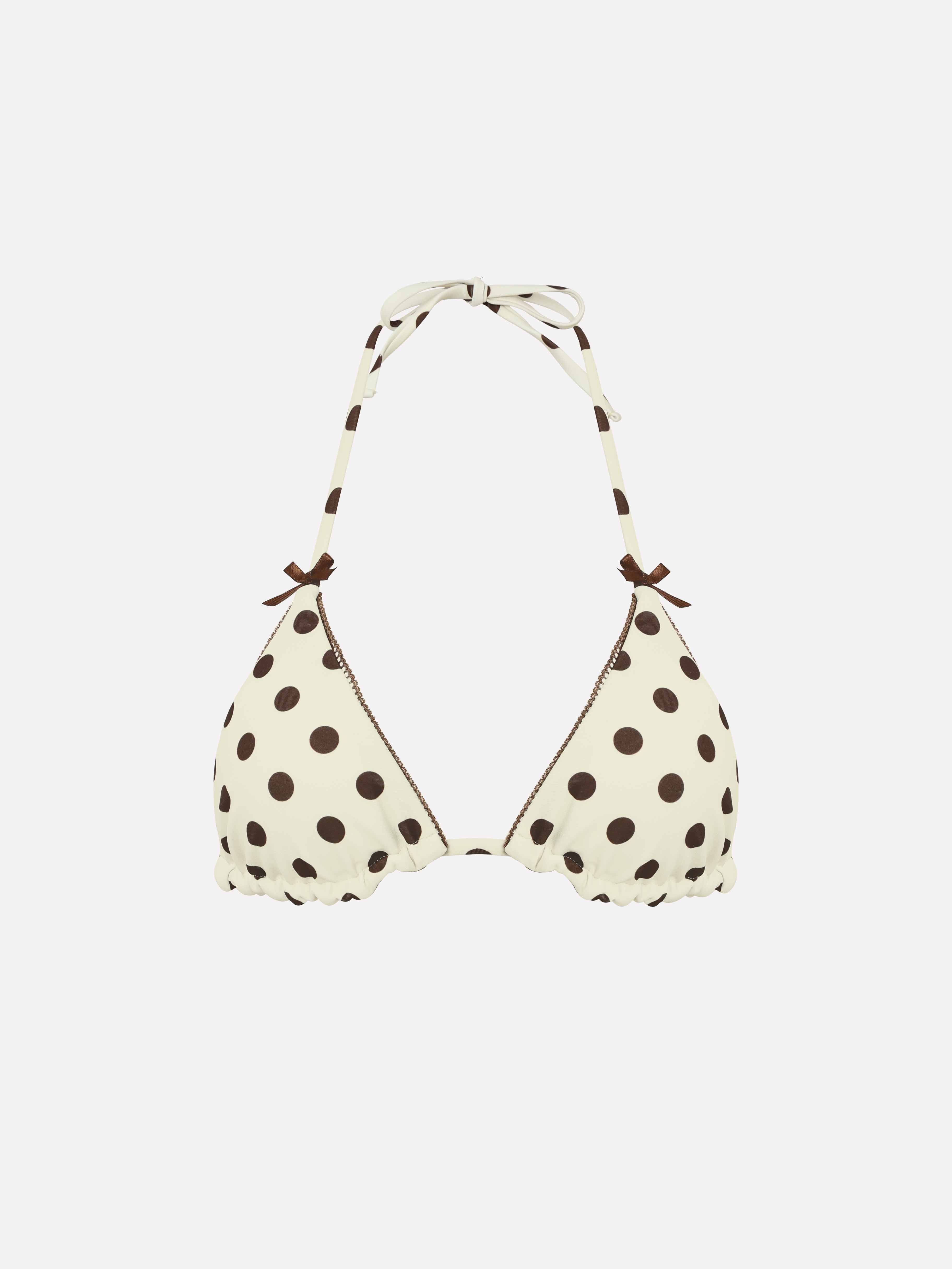Dorea Polka Dot Halter Bikini Top