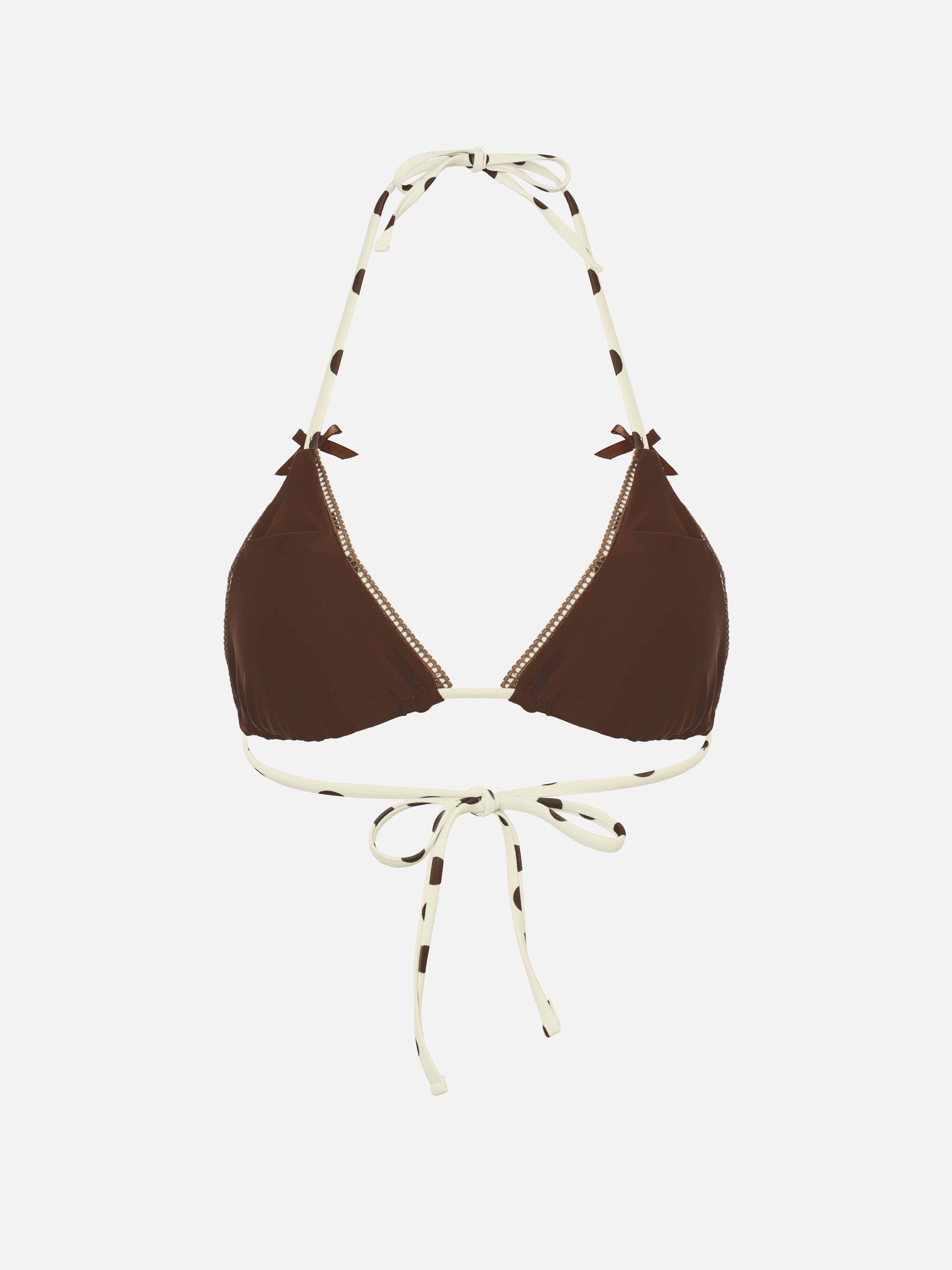 Dorea Polka Dot Halter Bikini Top