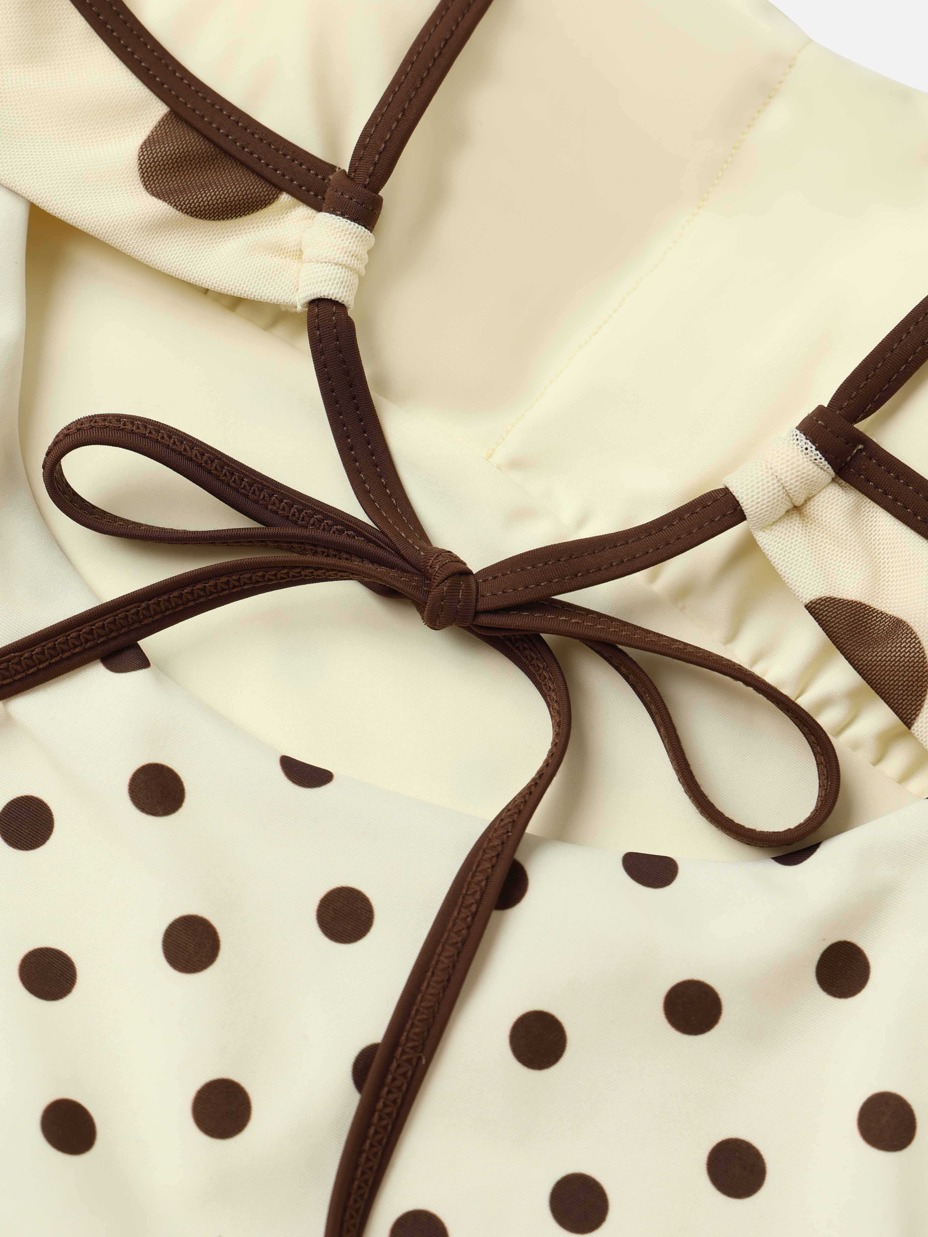 Dorea Polka Dot Bow Tankini Top