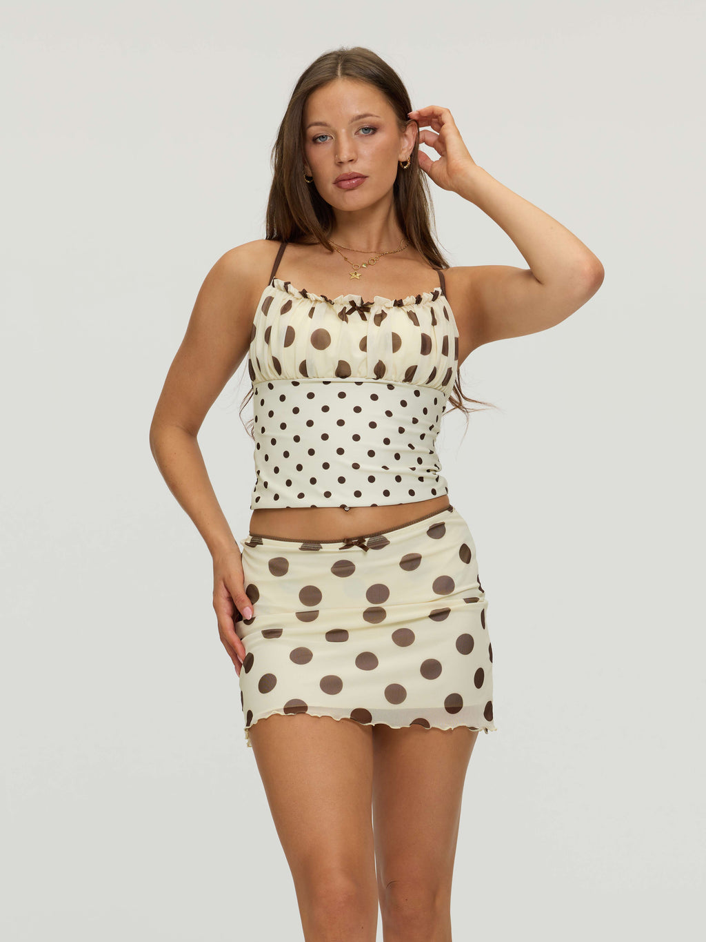 Dorea Polka Dot Bow Beach Skirt Cover-Up