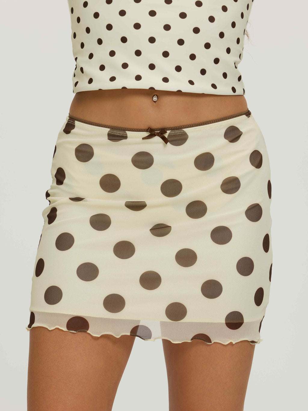 Dorea Polka Dot Bow Beach Skirt Cover-Up
