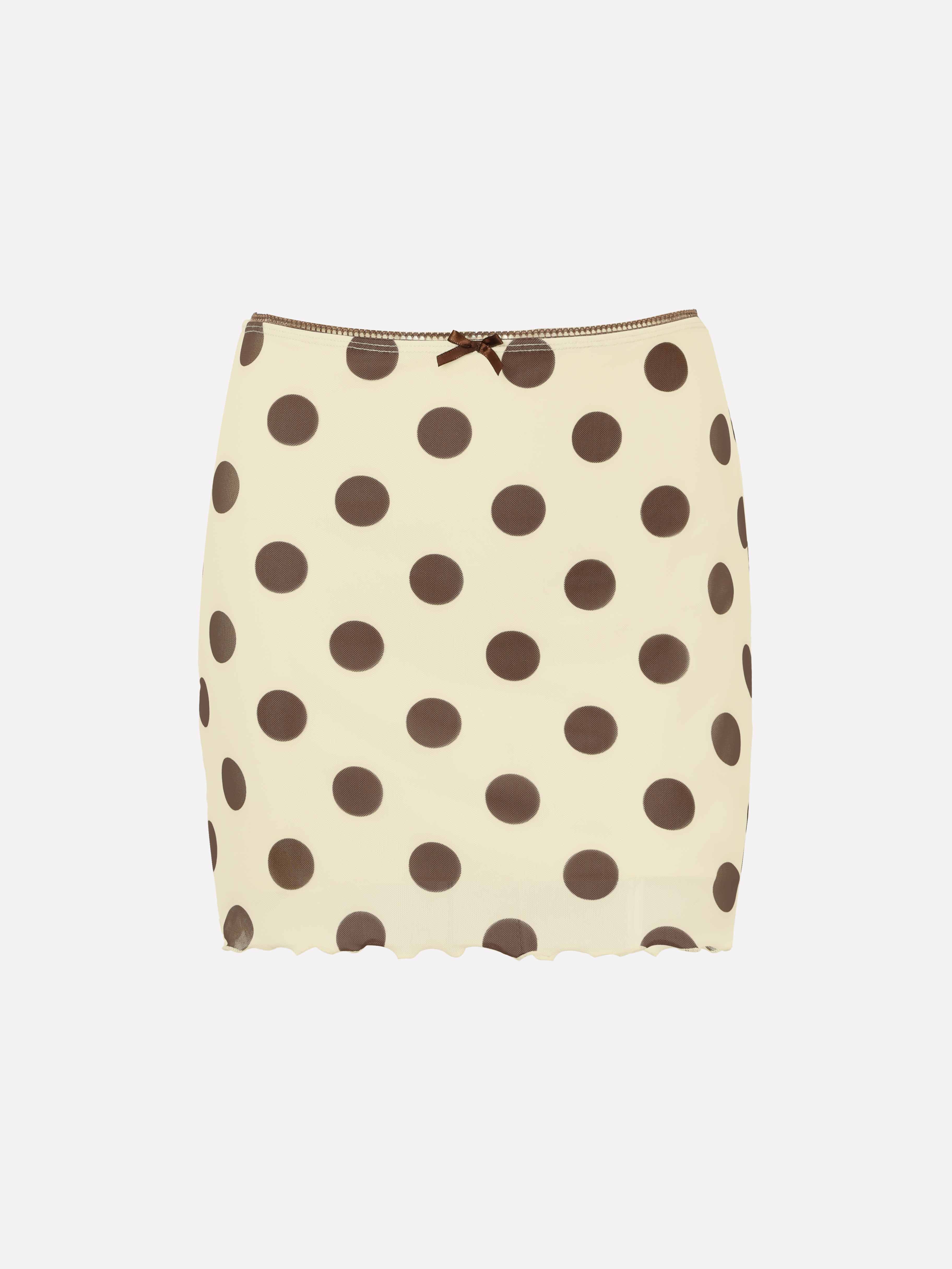 Dorea Polka Dot Bow Beach Skirt Cover-Up
