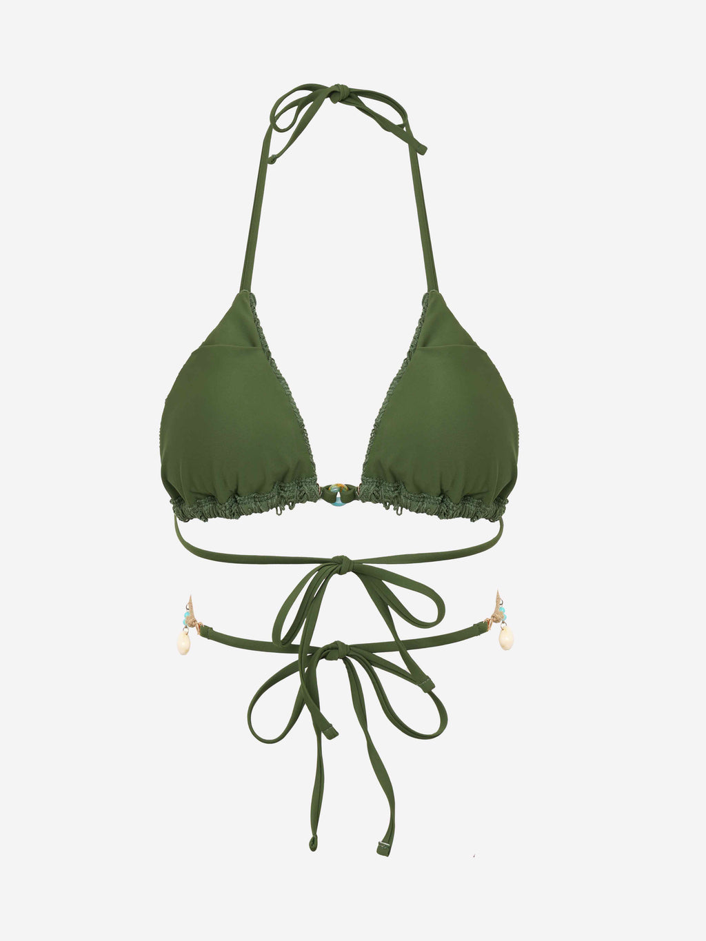 Nerina Shell Beaded Halter Bikini Top
