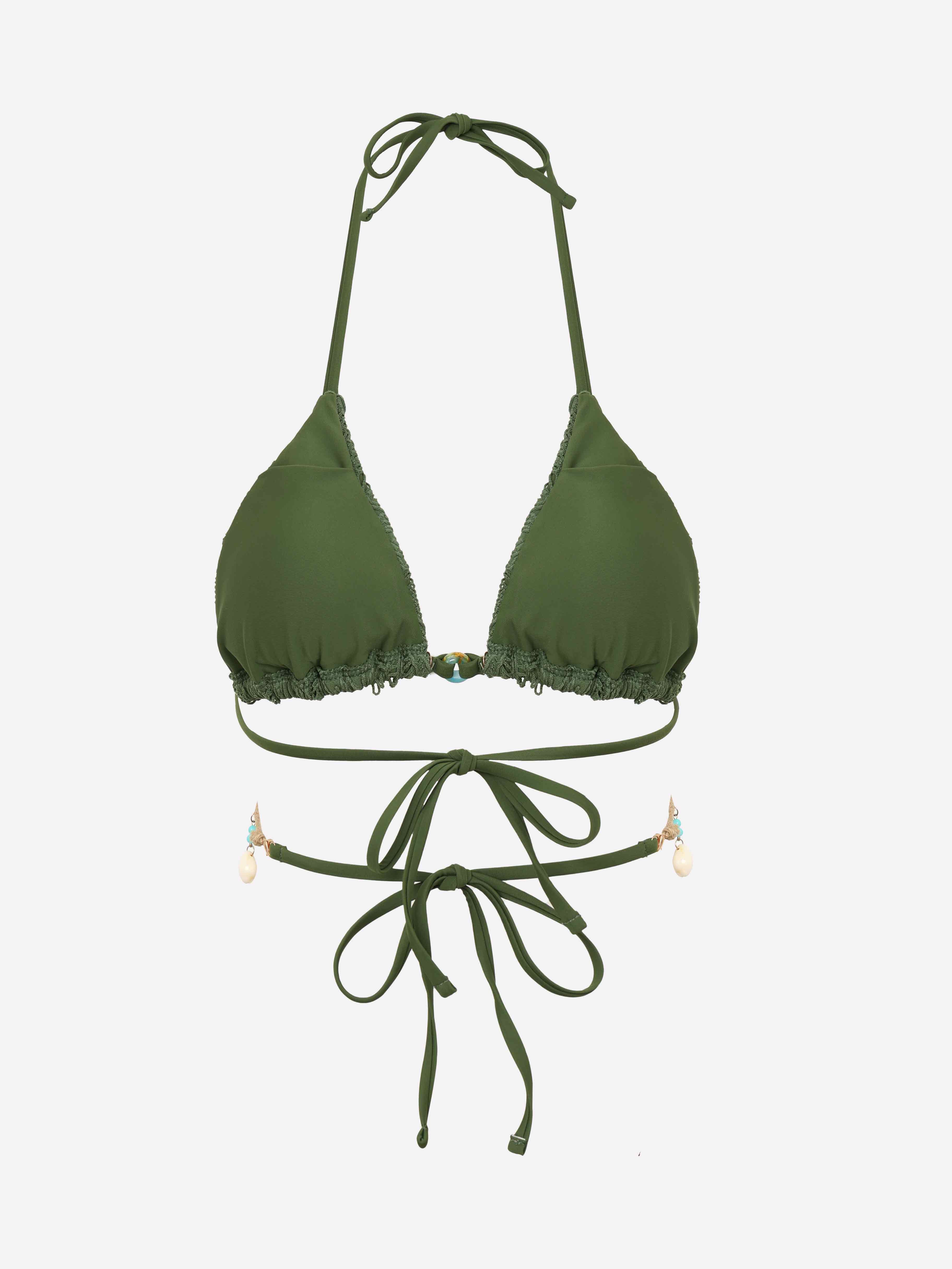 Nerina Shell Beaded Halter Bikini Top
