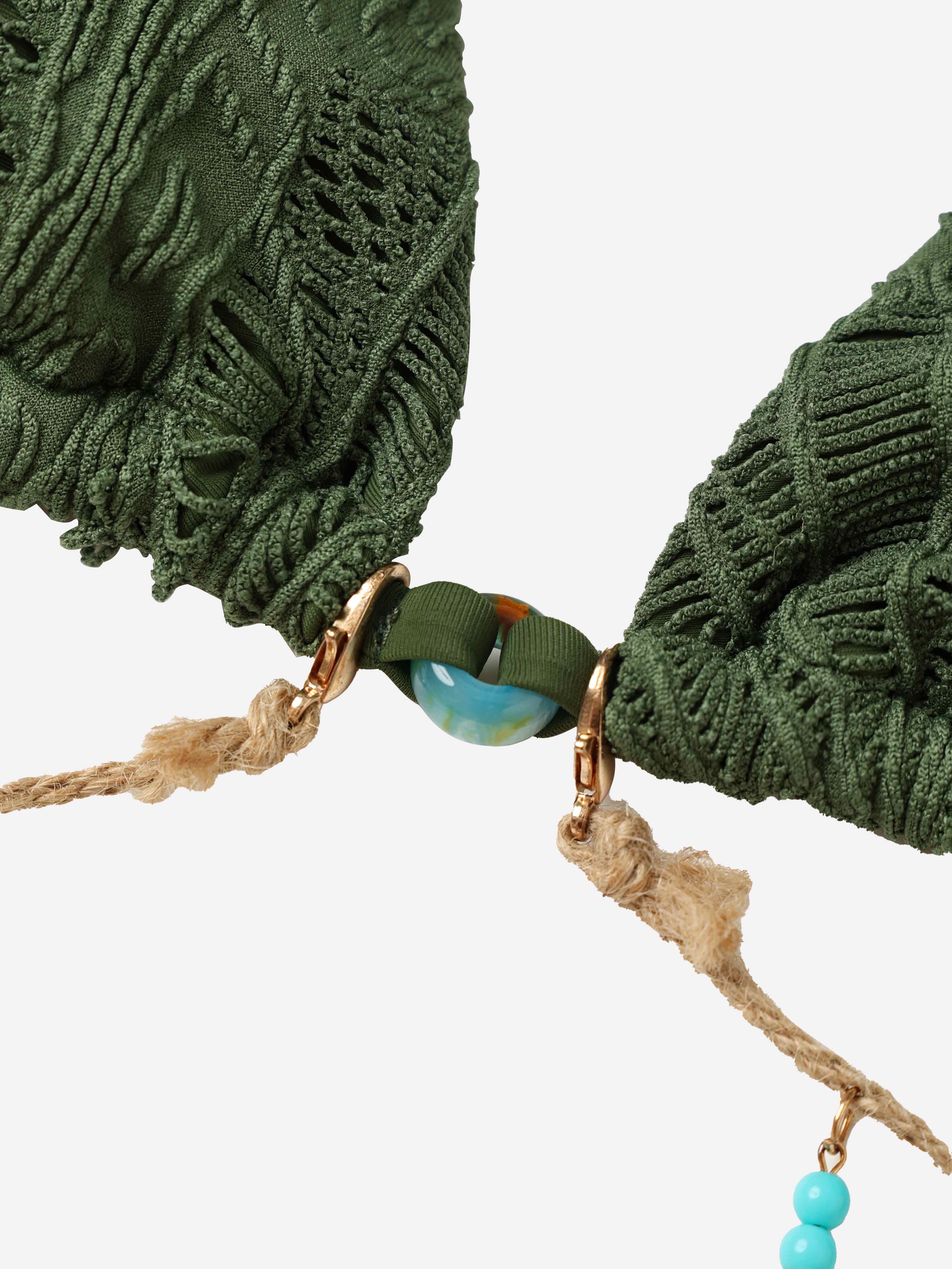 Nerina Shell Beaded Halter Bikini Top