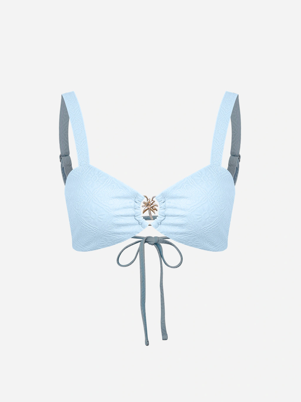 Solara Jacquard Bikini Top-Blue