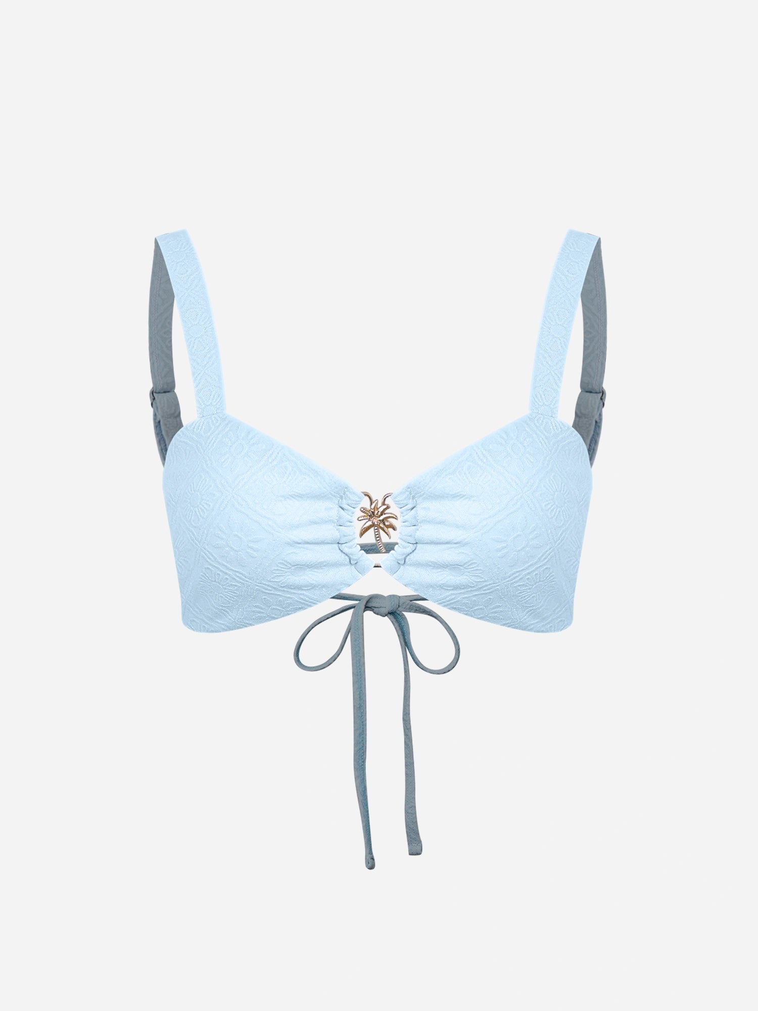 Solara Jacquard Bikini Top-Blue