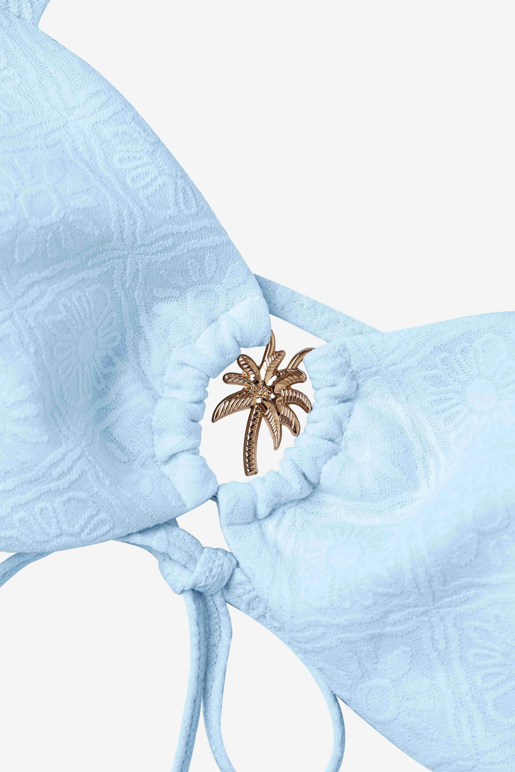 Solara Jacquard Bikini Top-Blue
