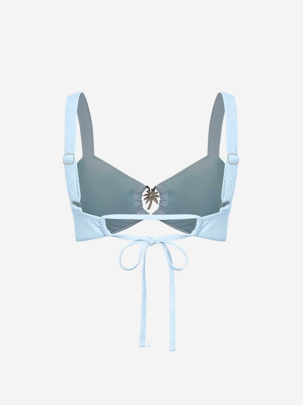 Solara Jacquard Bikini Top-Blue