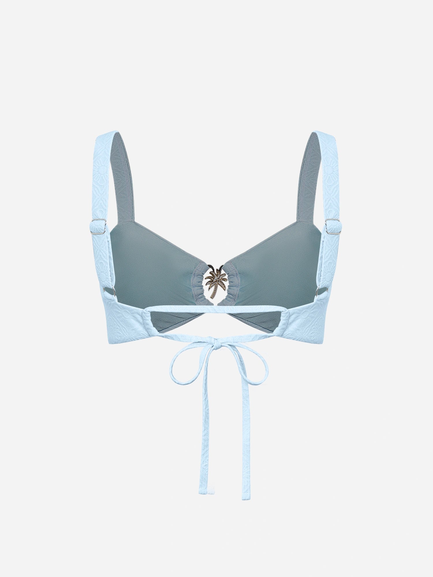 Solara Jacquard Bikini Top-Blue