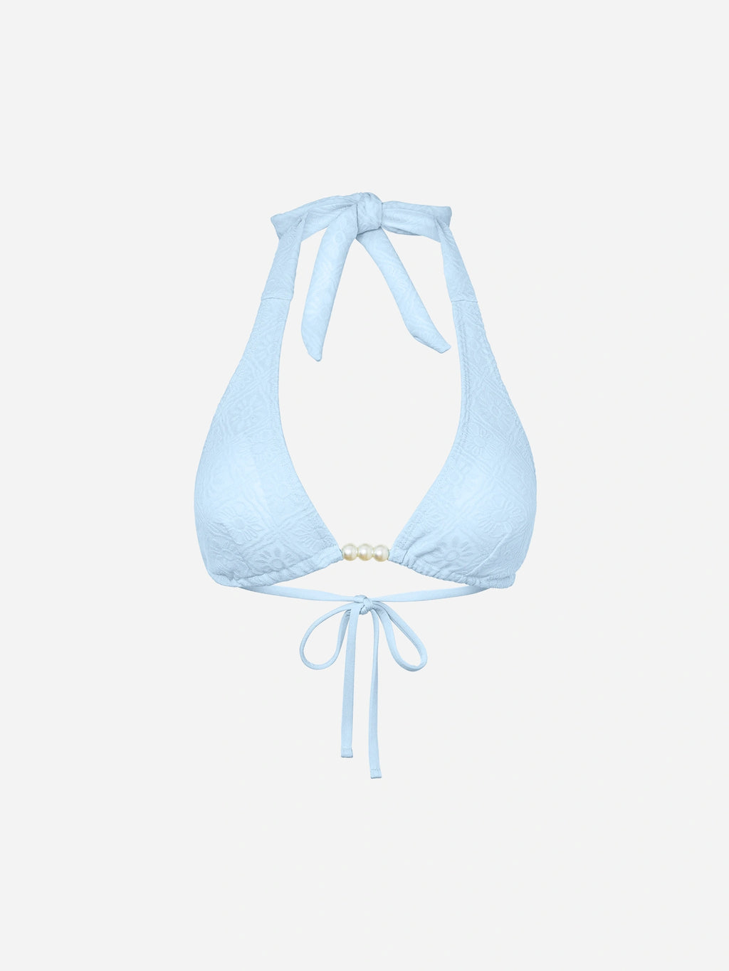 Solara Pearl Halter Bikini Top-Blue
