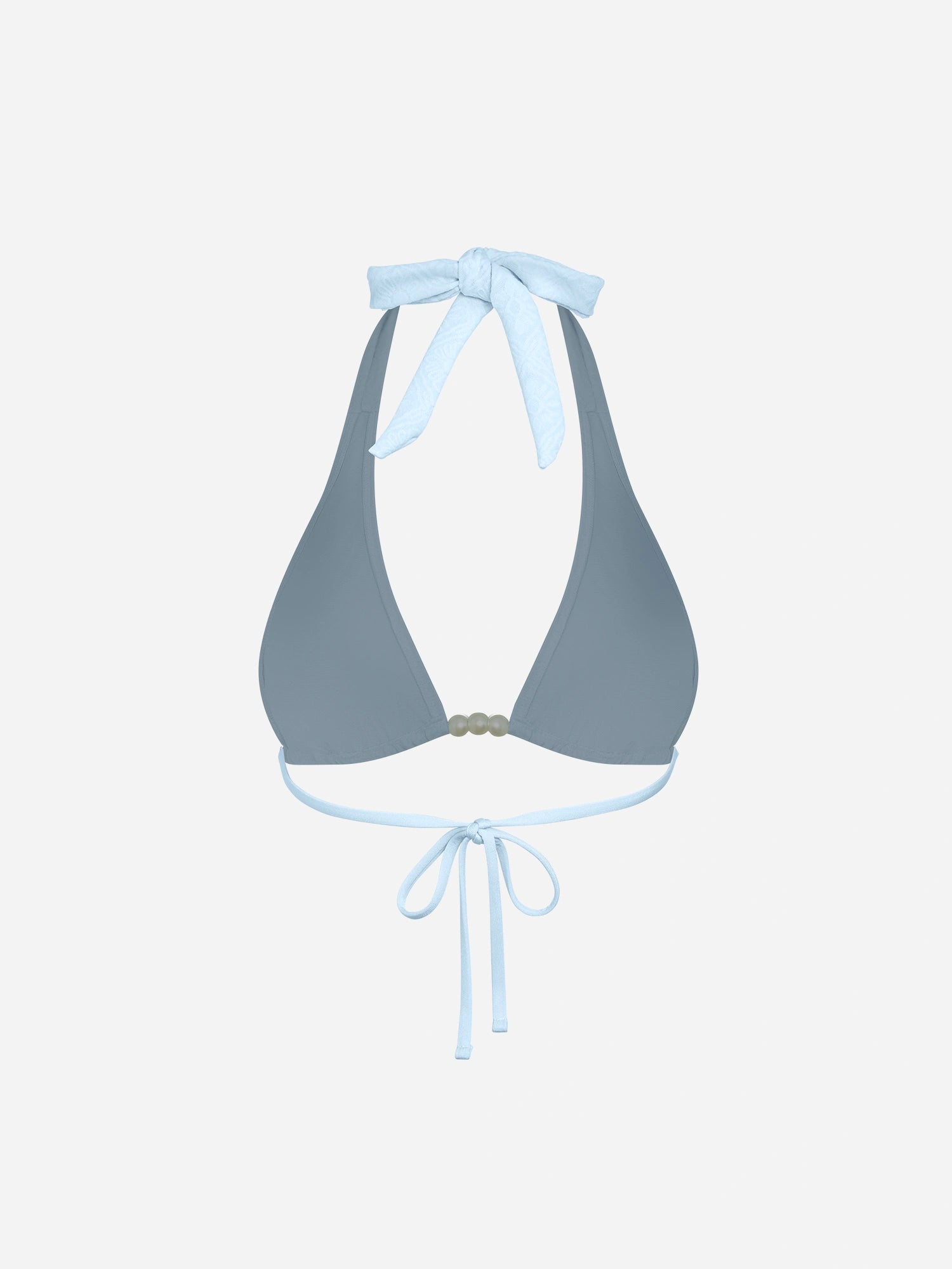 Solara Pearl Halter Bikini Top-Blue