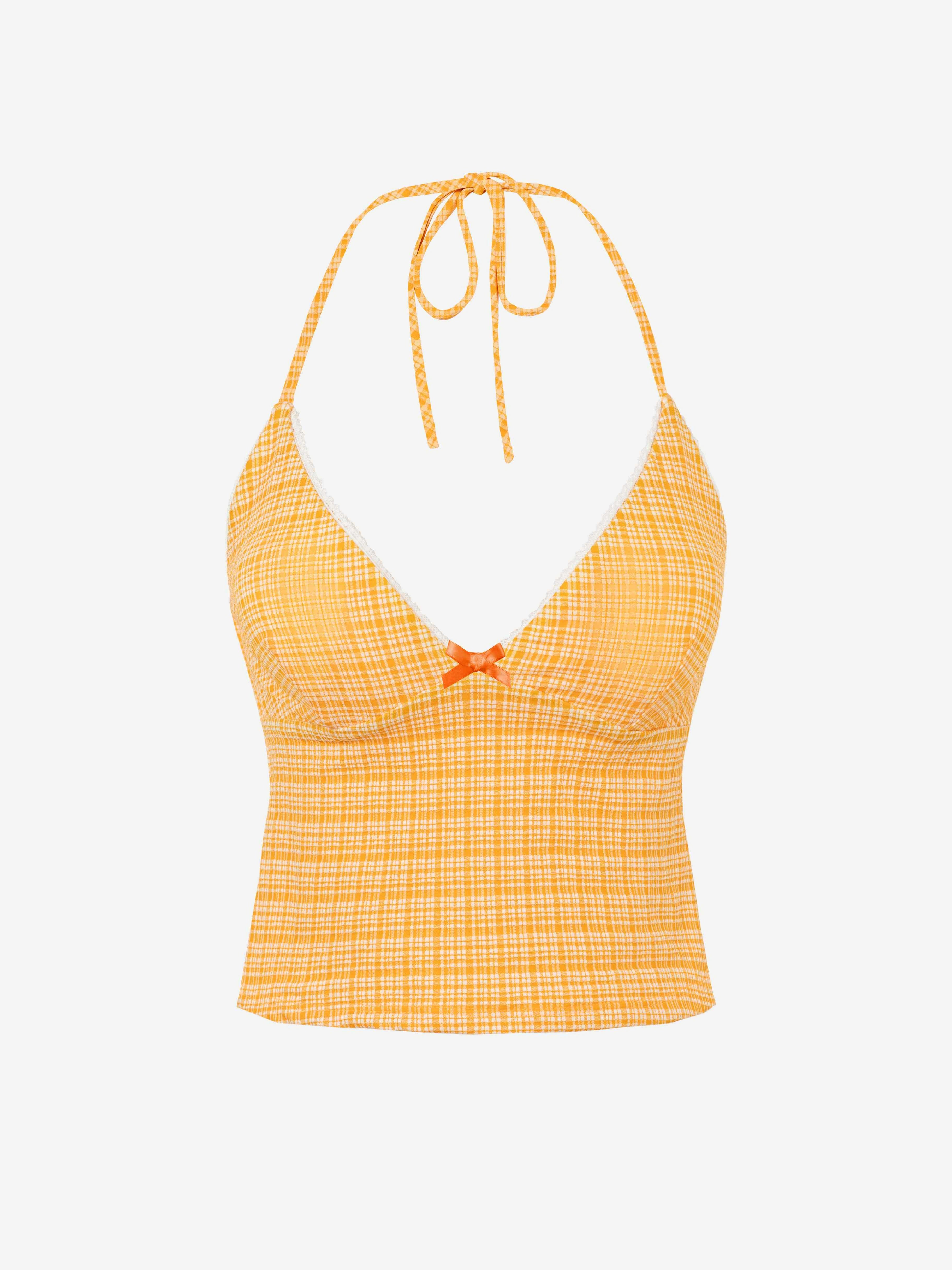 Citria Halter Tankini Top-Orange