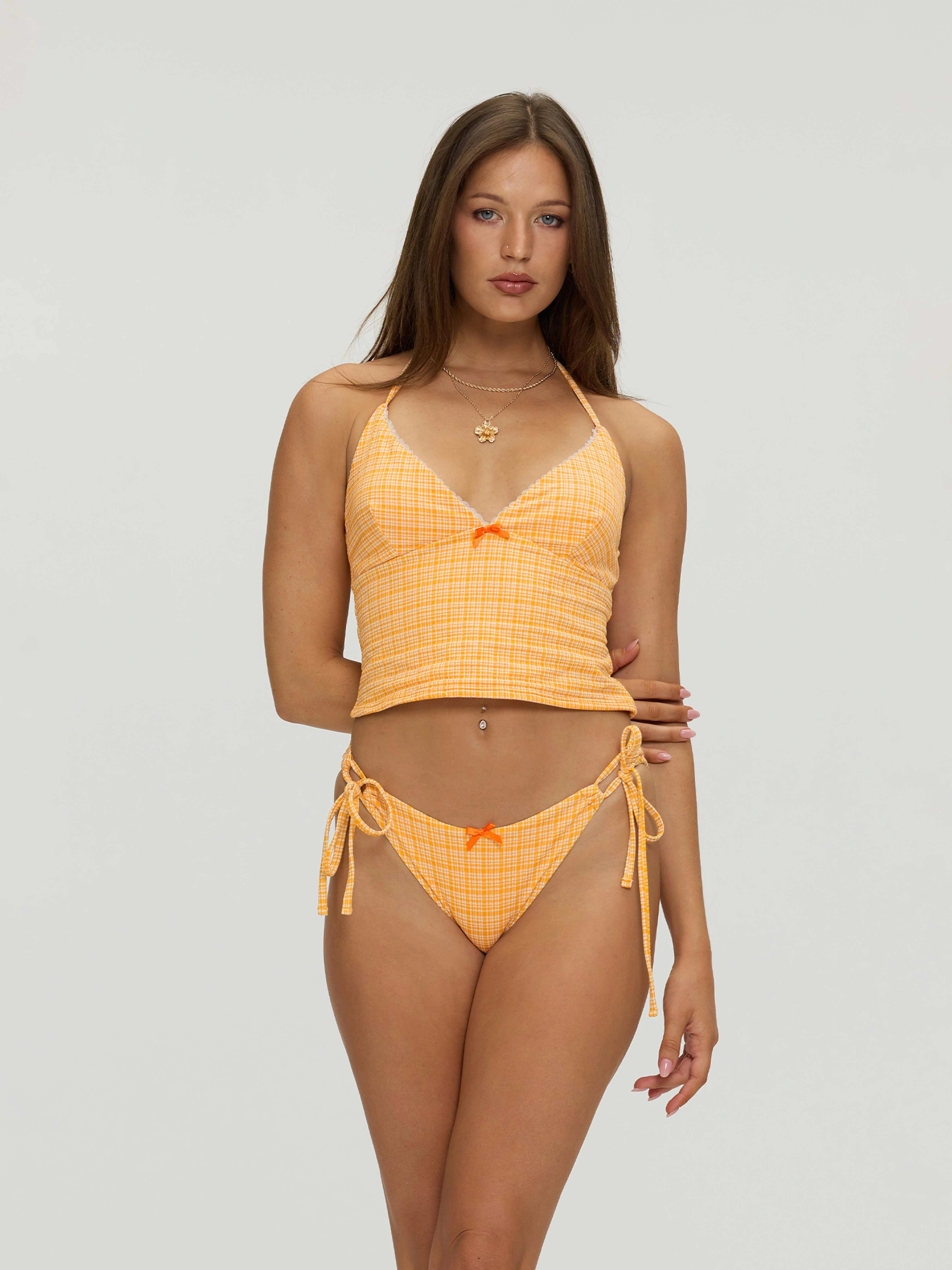 Citria Halter Tankini Top-Orange