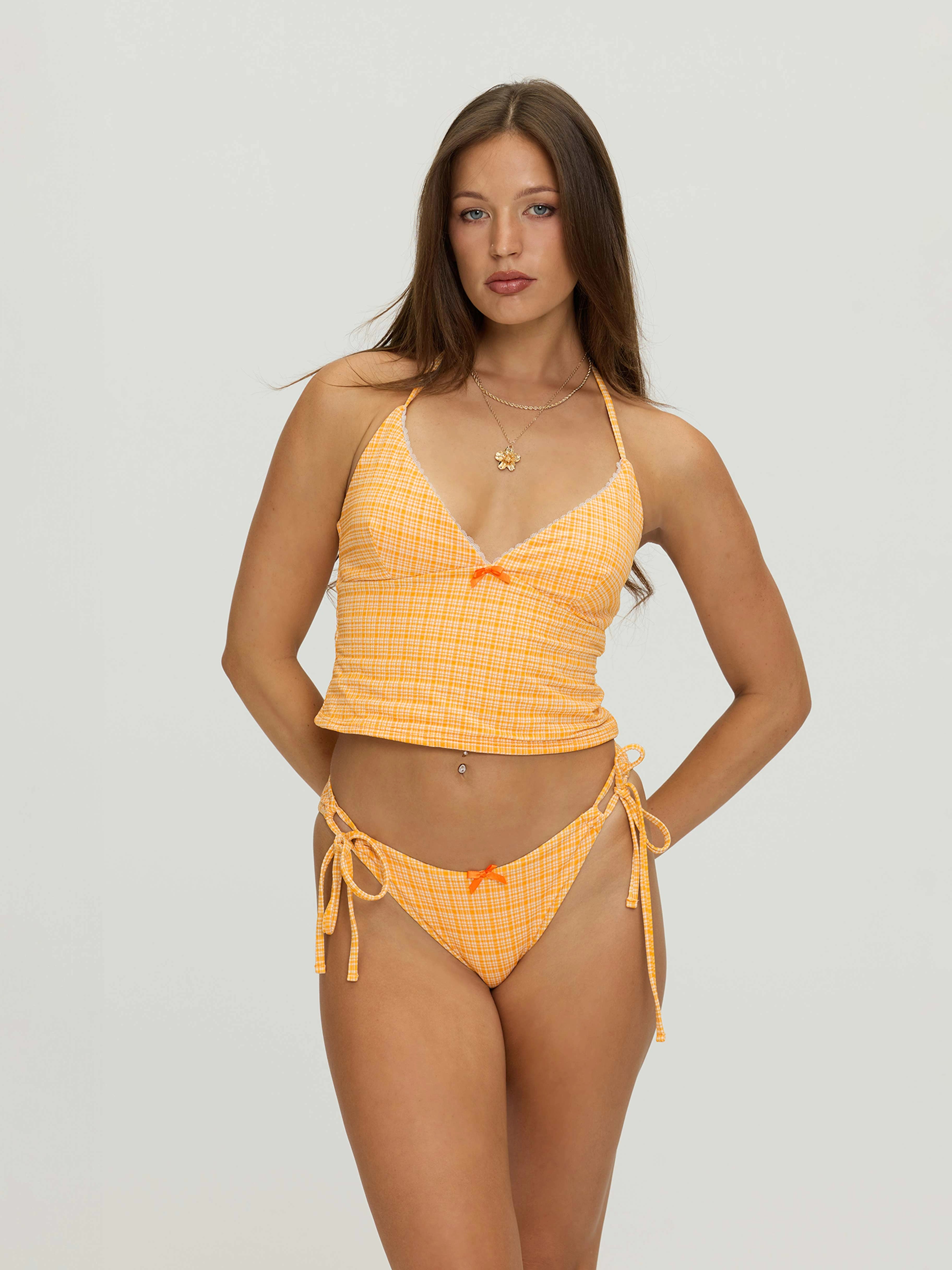 Citria Tie-Side Tankini Bottom-Orange