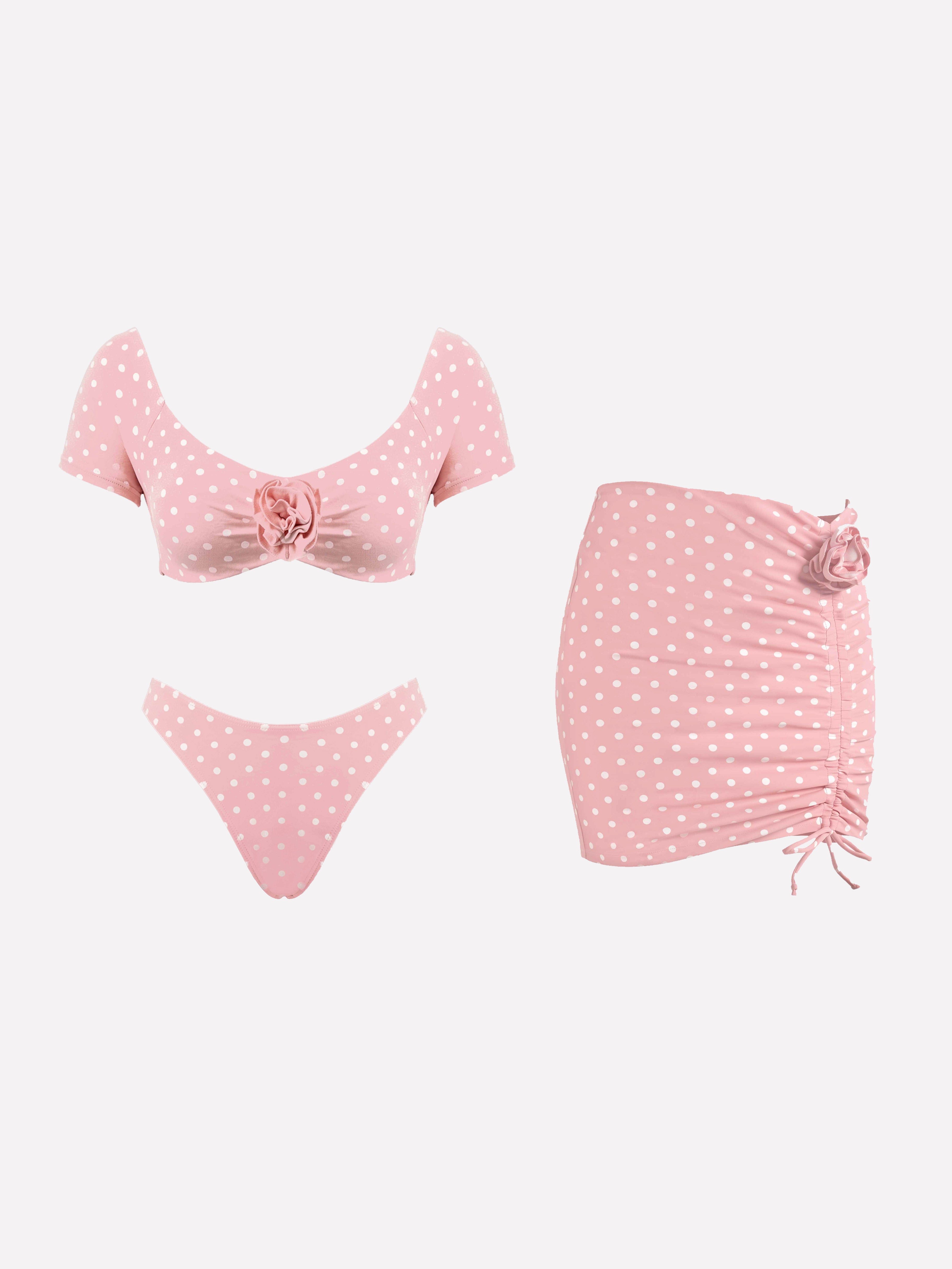 Roselle Polka Dot Rose Tankini Set