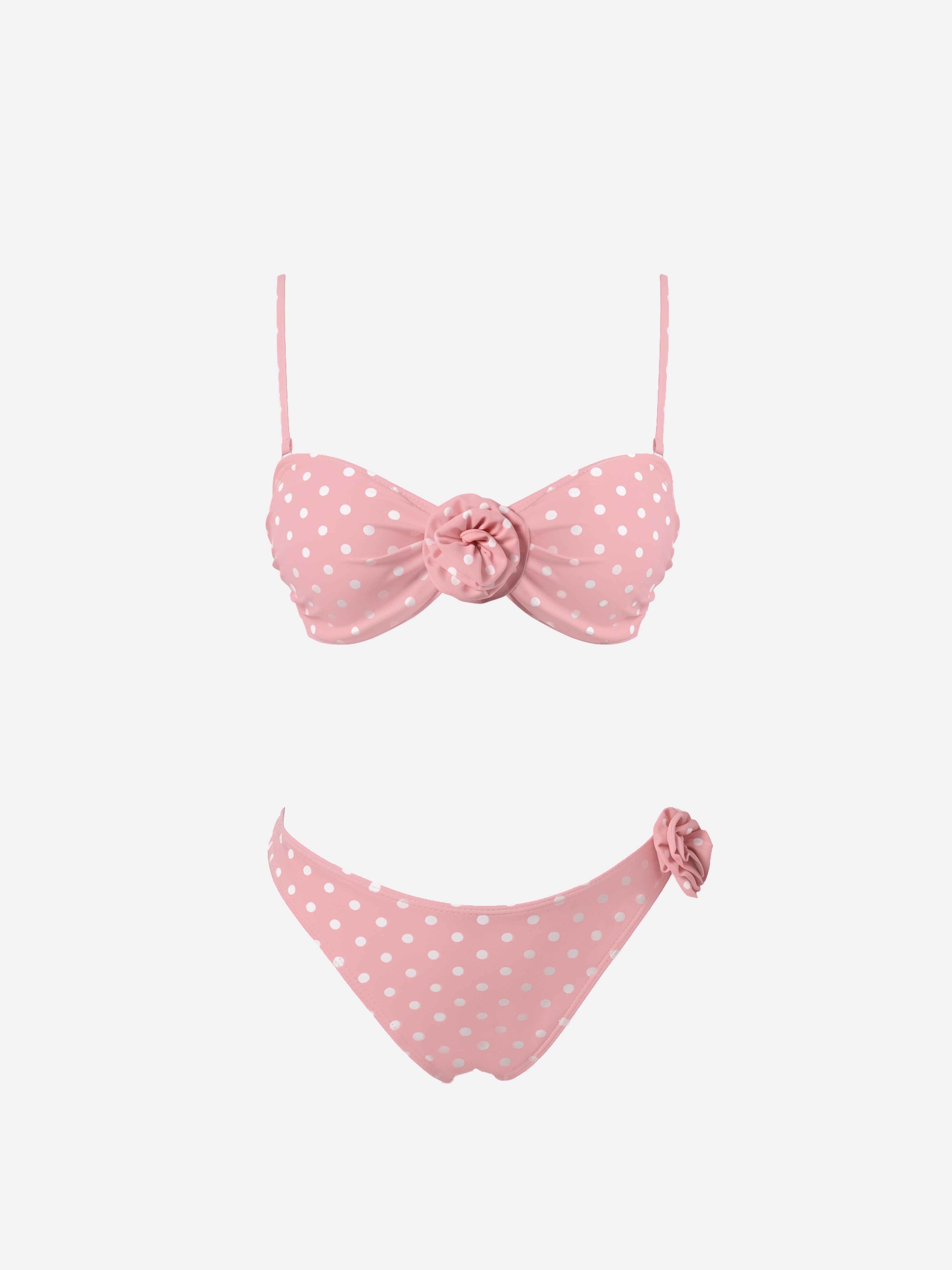 Roselle Polka Dot Rose Bikini Set