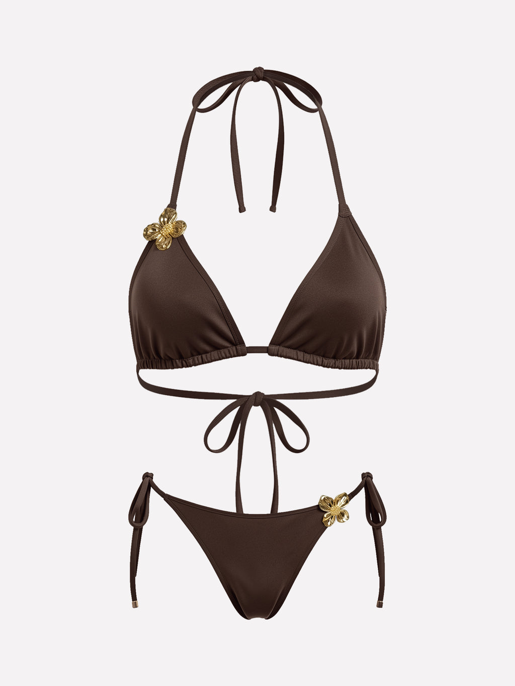 Sable Floral Halter Bikini Set