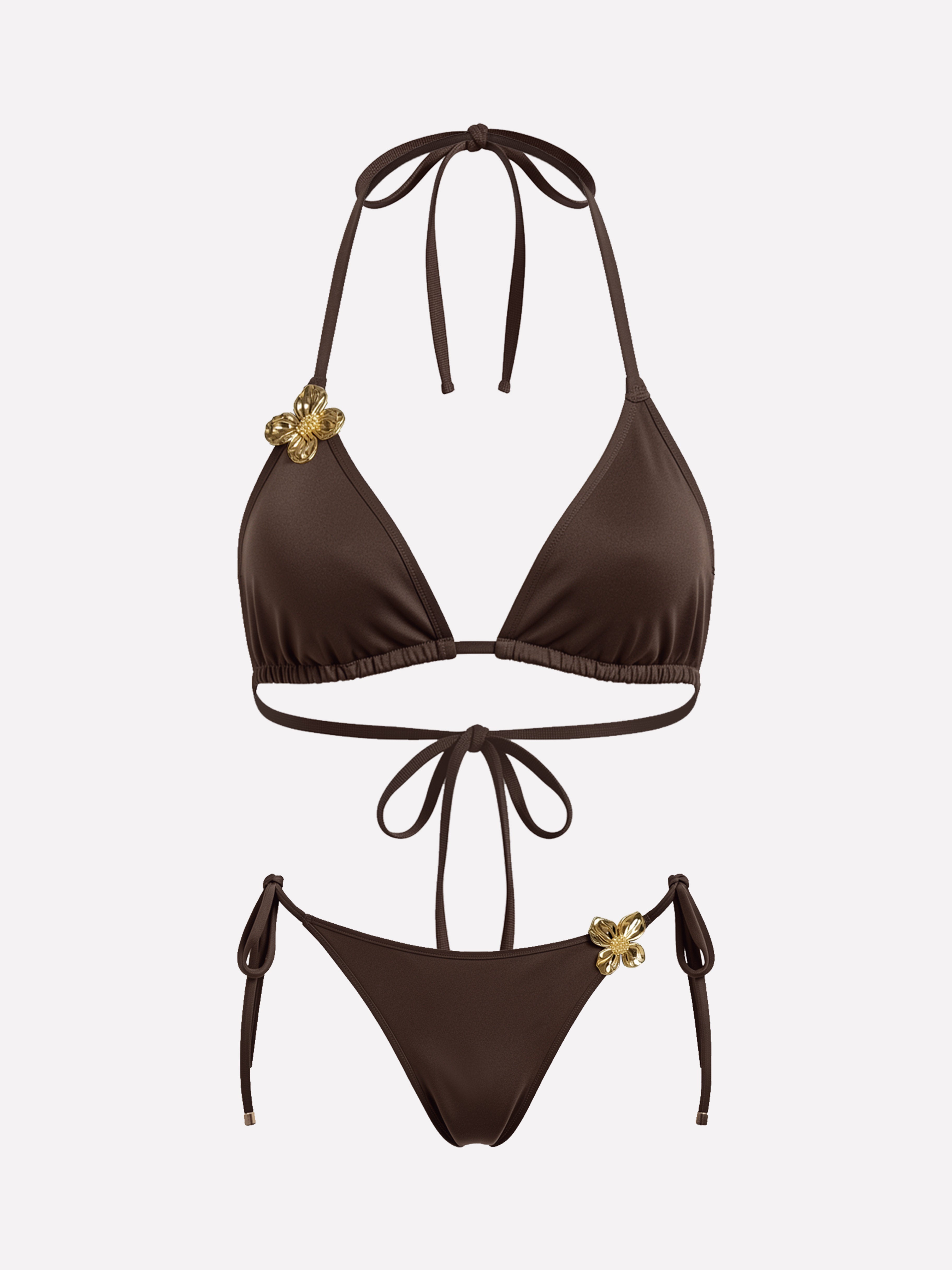 Sable Floral Halter Bikini Set