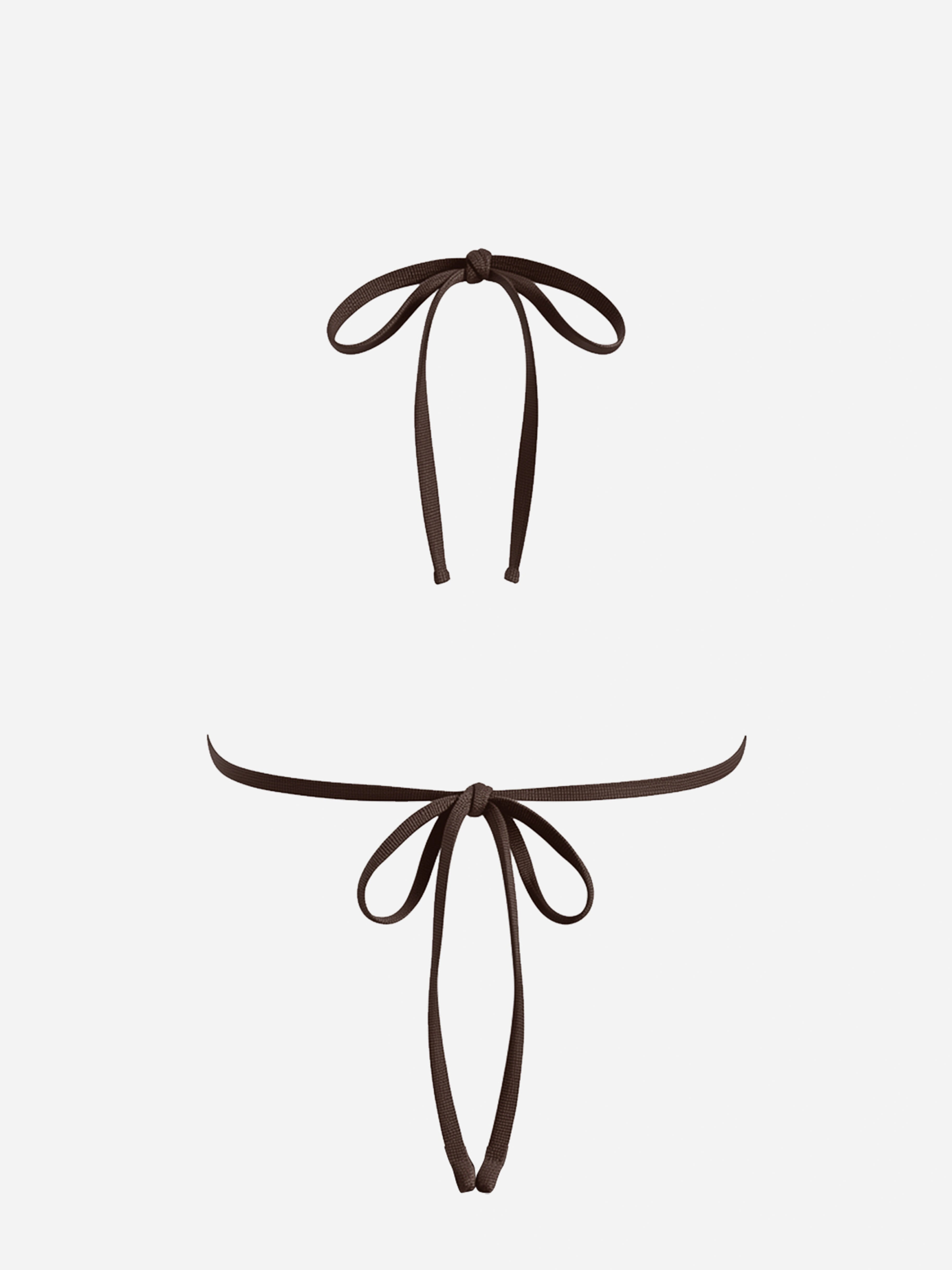 Sable Floral Halter Bikini Top-Brown