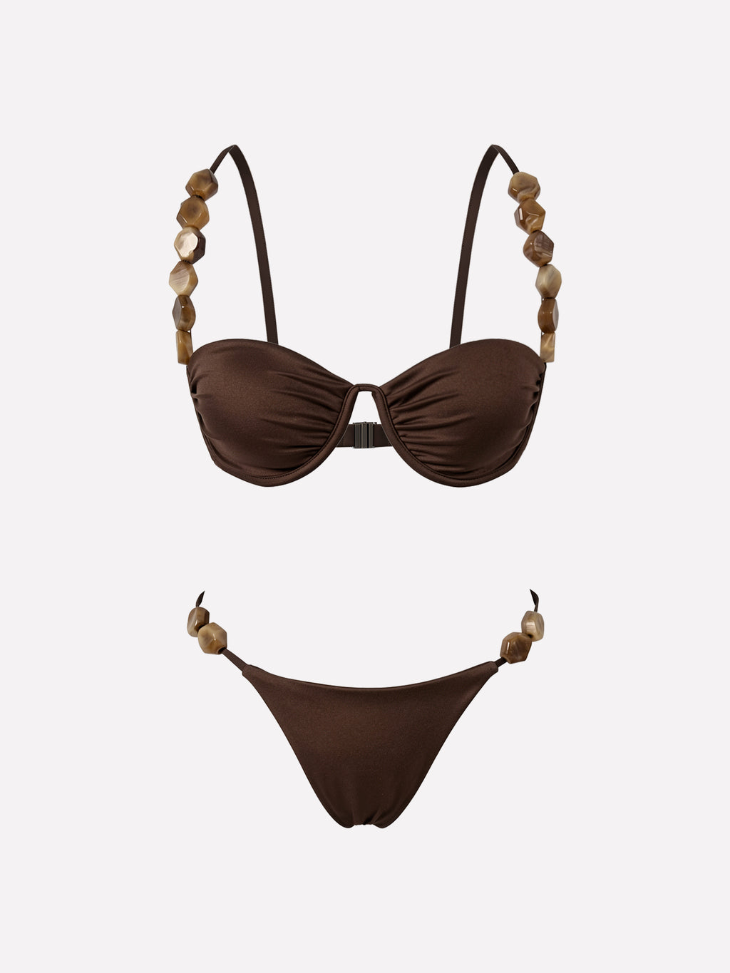 Sable Ruched Strap Bikini Set