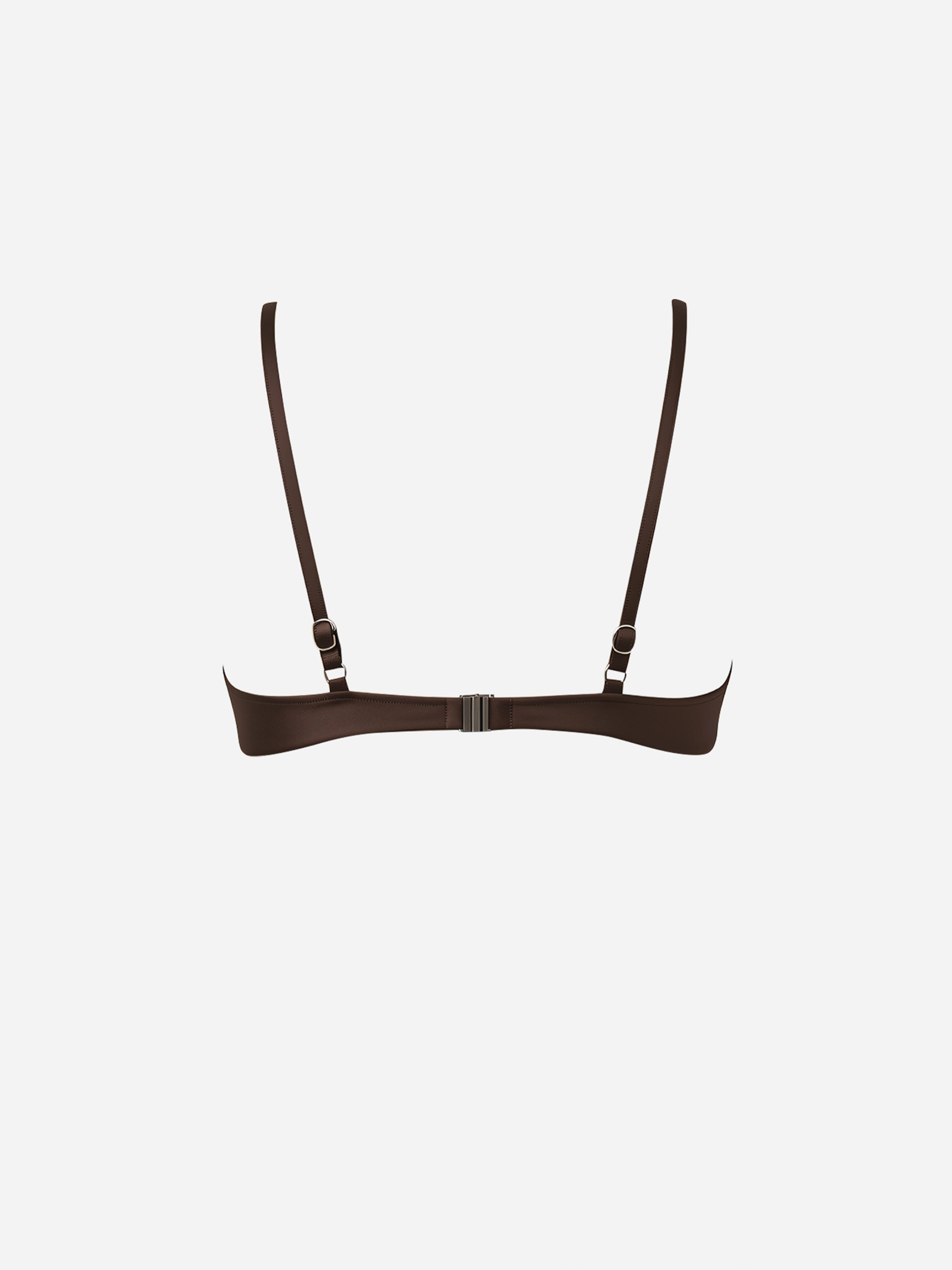 Sable Ruched Strap Bikini Top-Brown