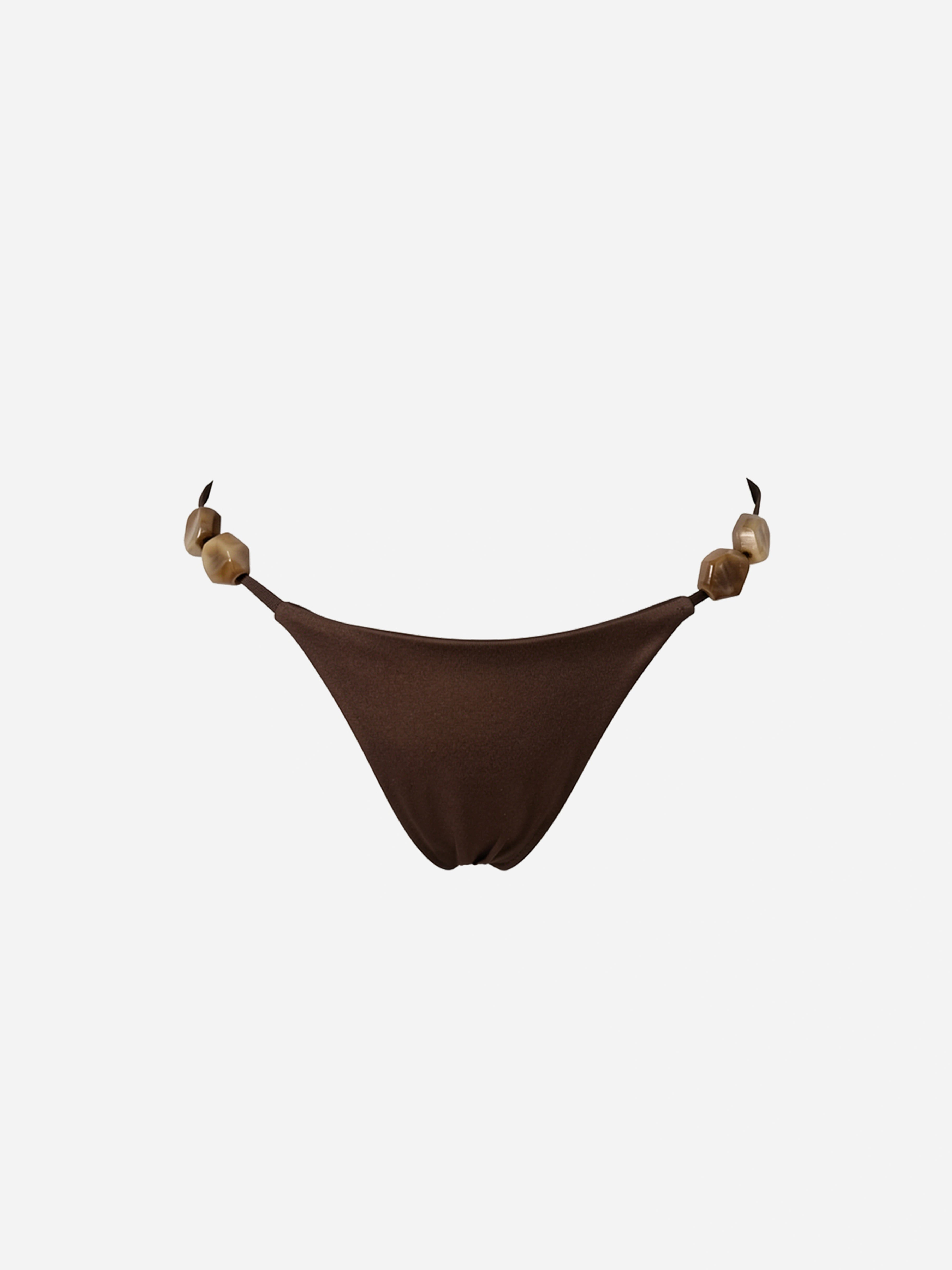 Sable Tie-Waist Bikini Bottom-Brown